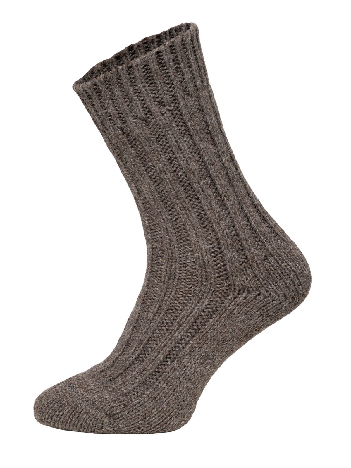 HomeOfSocks Socken Wollsocken Alpaka Natur hellgrau/braun- 2 Paar