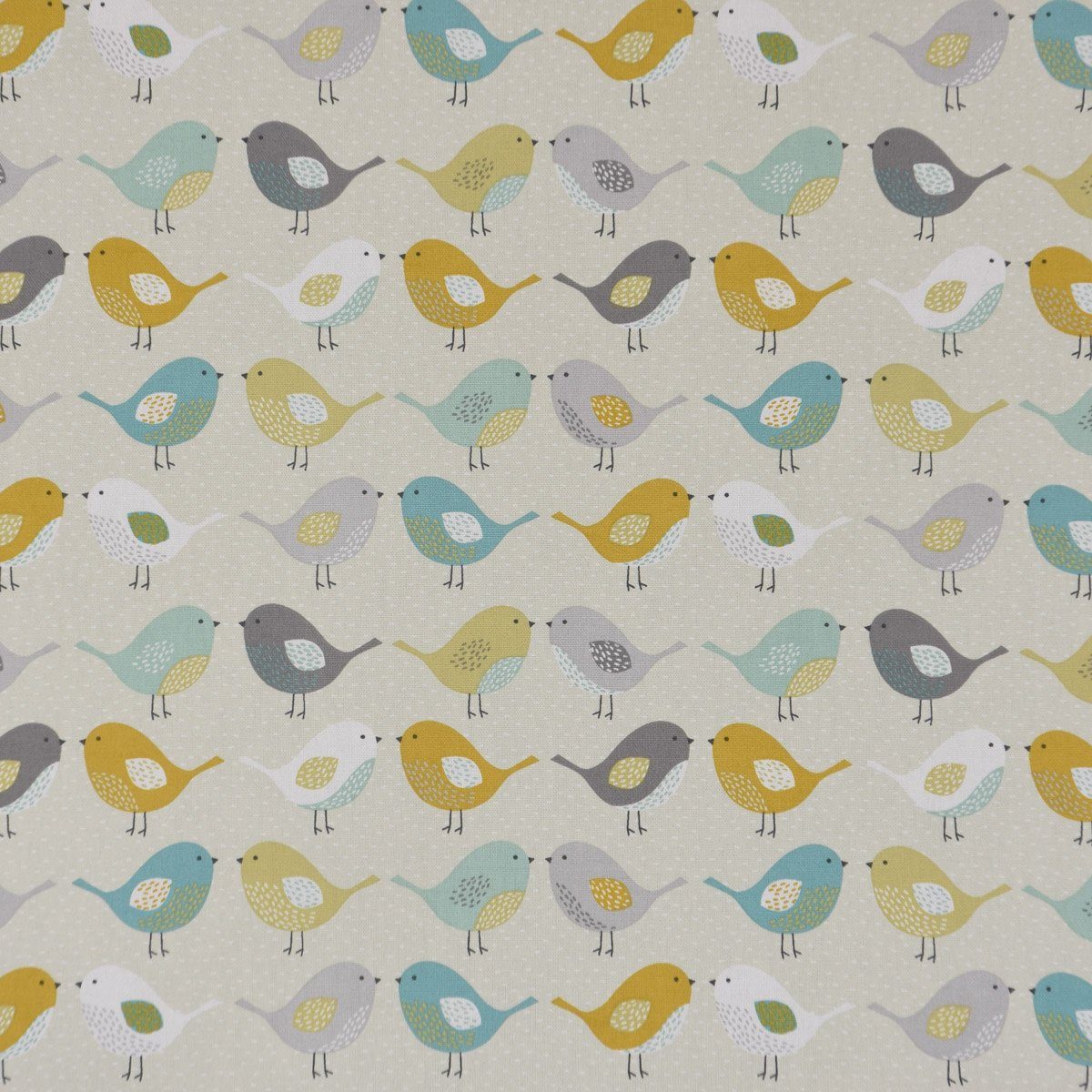 Baumwolle, 245c, SCHÖNER Germany, grau Vorhang (1 senf vorgewaschen Vorhang LEBEN. handmade, Birds beige SCHÖNER St), Smokband Fryett`s blickdicht, LEBEN., in mint Vögel made