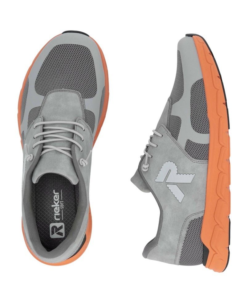 Rieker Preston 09100 grau/orange Herren Sneaker günstig online kaufen