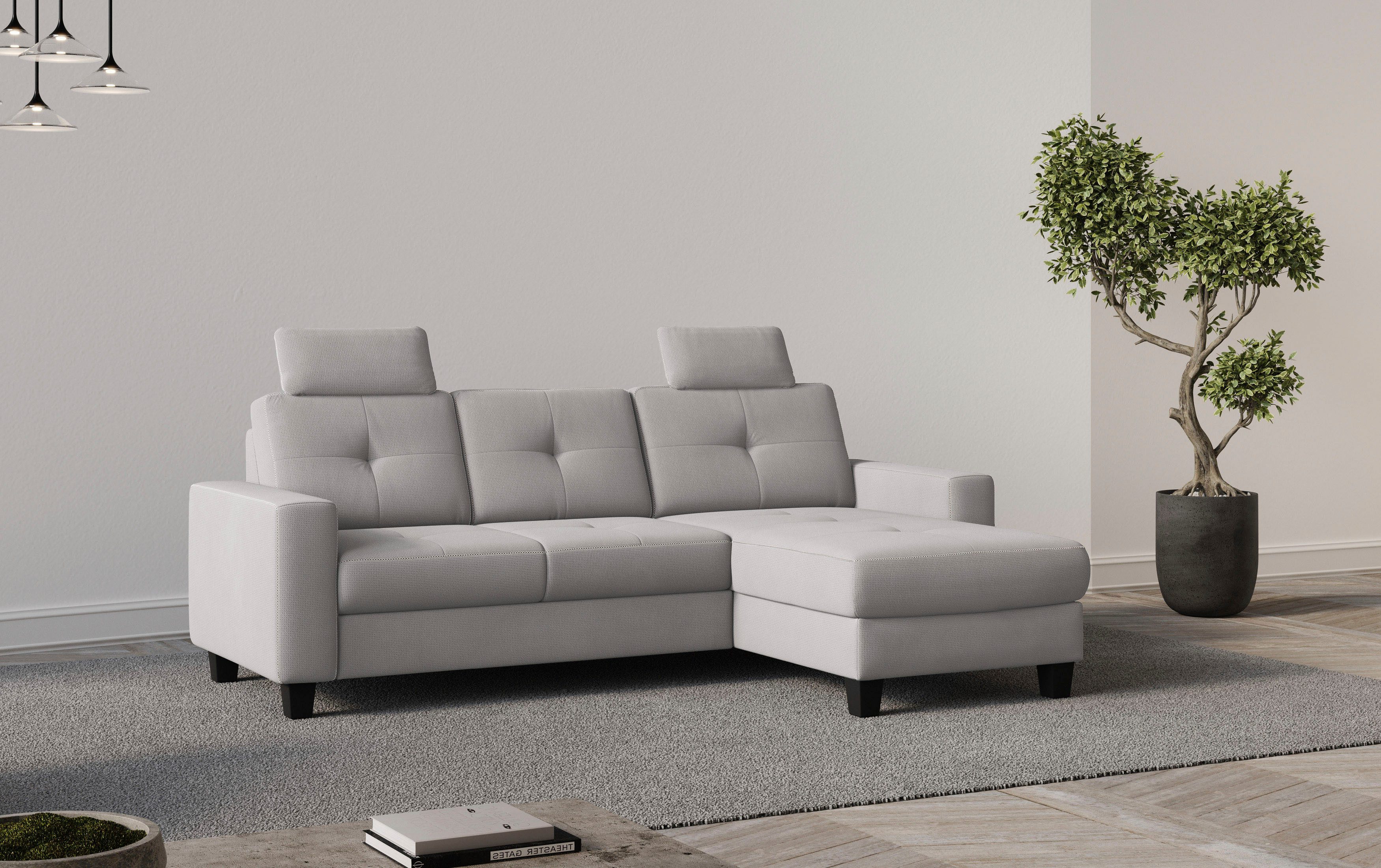 Places of Style Ecksofa "Varese L-Form", wahlweise mit Bettfunktion und Bet günstig online kaufen