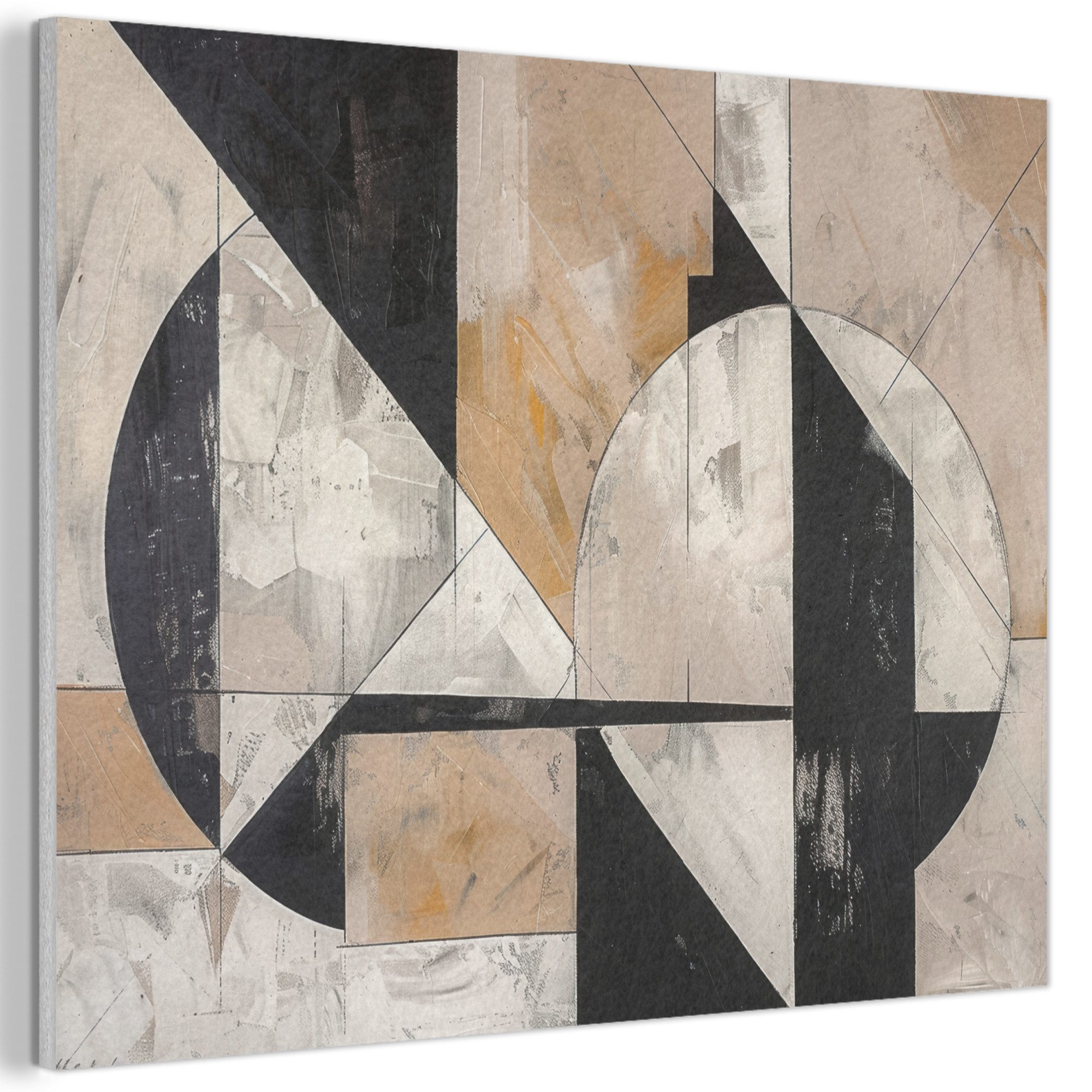 MuchoWow Gemälde Abstrakt - Modern - Geometrisch - Pastell, Fotodruck (1 St), Akustikpaneele PET-Filz, Akustikbild, Schalldämmung, Deko 40x30 cm