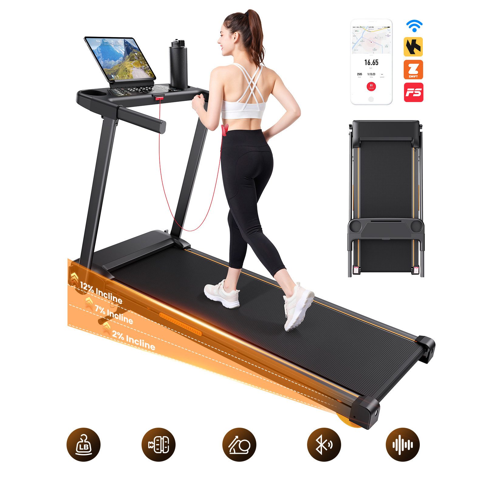 iscooter Laufband Klappbares Laufband bis 14 km/h walking jogging pad