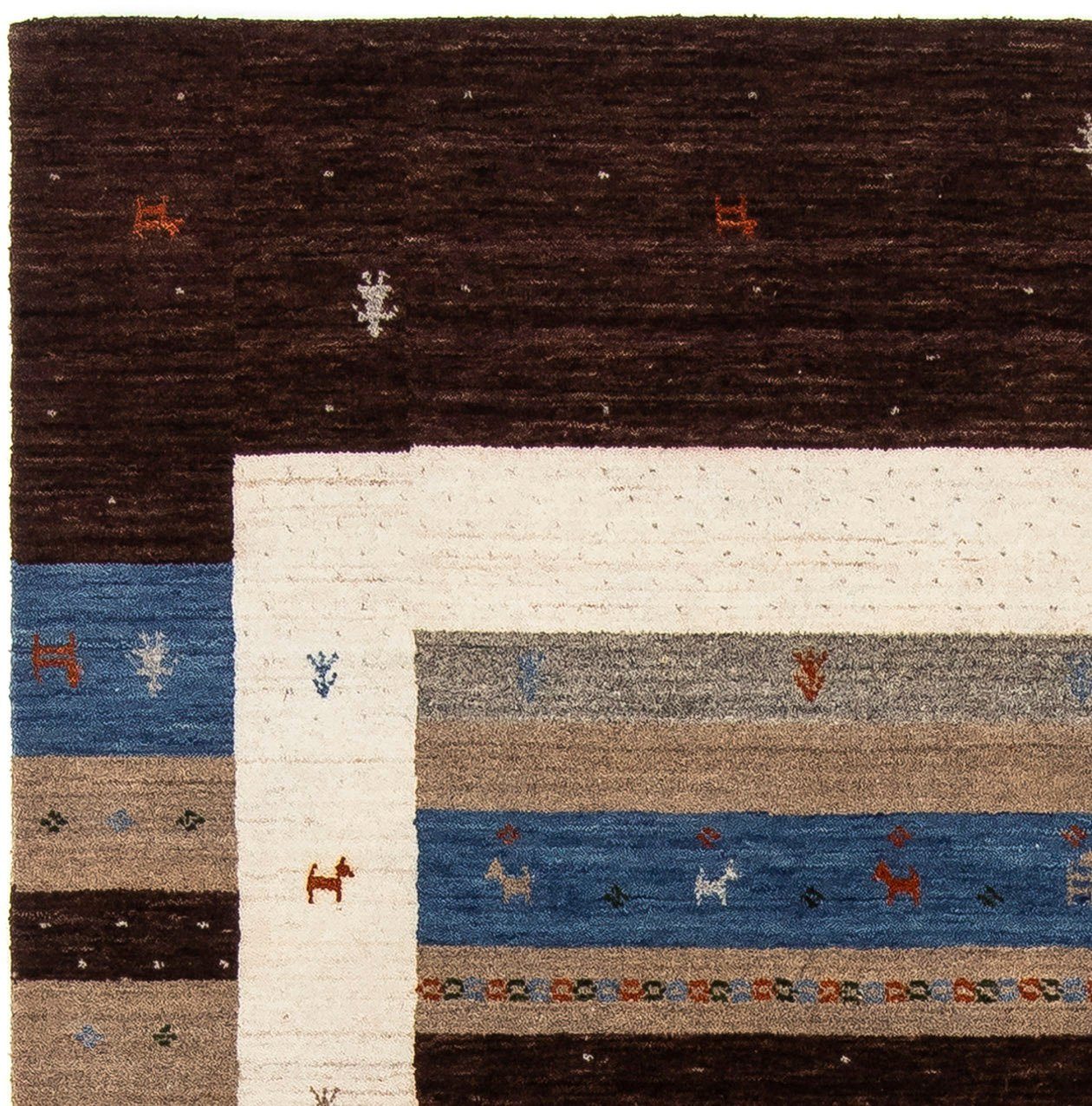 Zertifikat Gabbeh Loribaft - Höhe: rechteckig, Perser 204 mit cm - - dunkelblau, Wohnzimmer, Wollteppich Handgeknüpft, x mm, morgenland, 142 Einzelstück 12