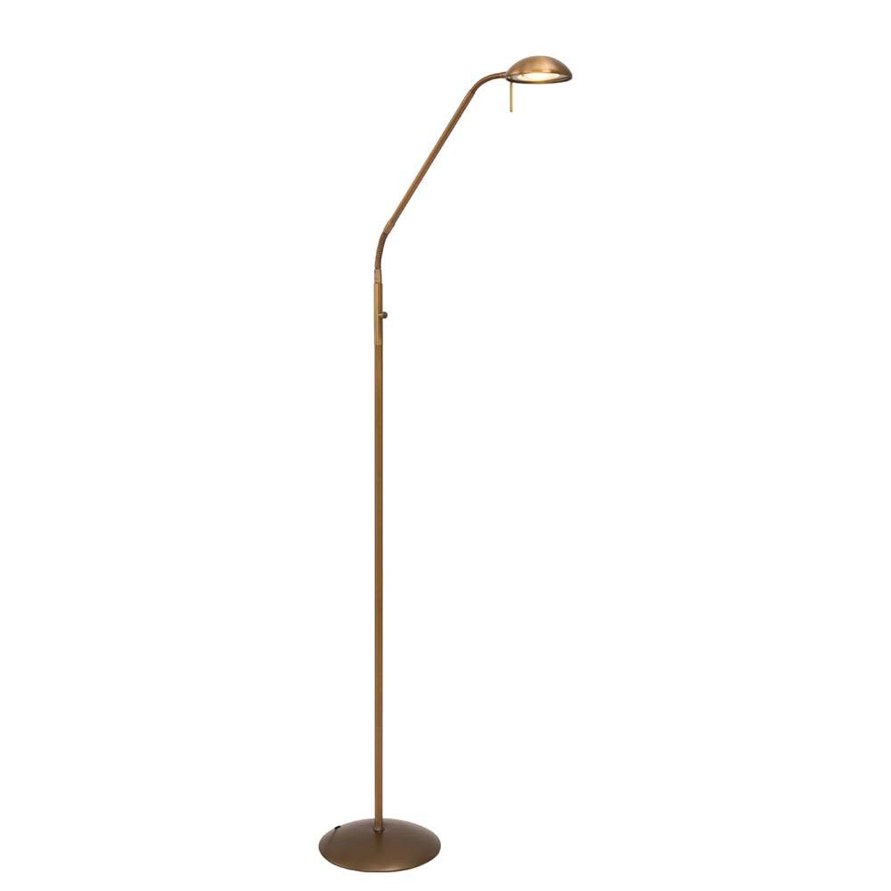 Steinhauer LIGHTING LED Stehlampe, LED-Leuchtmittel fest verbaut, Warmweiß, Stehlampe Stehleuchte dimmbar LED Wohnzimmerleuchte Leselampe bronze H