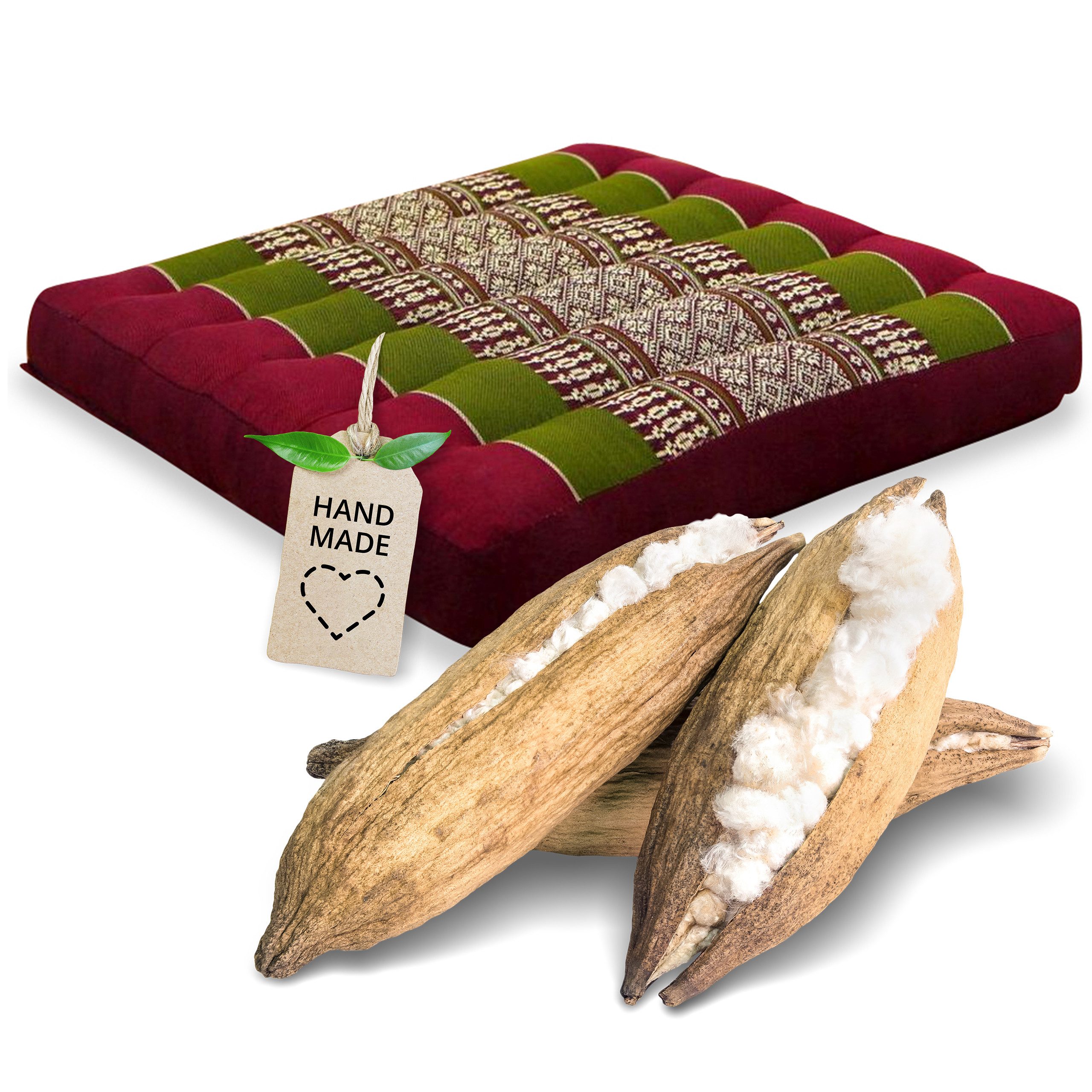 livasia Подушки Подушки 35 cm, vegan und handgefertigt, 35x35x6cm, Kapok