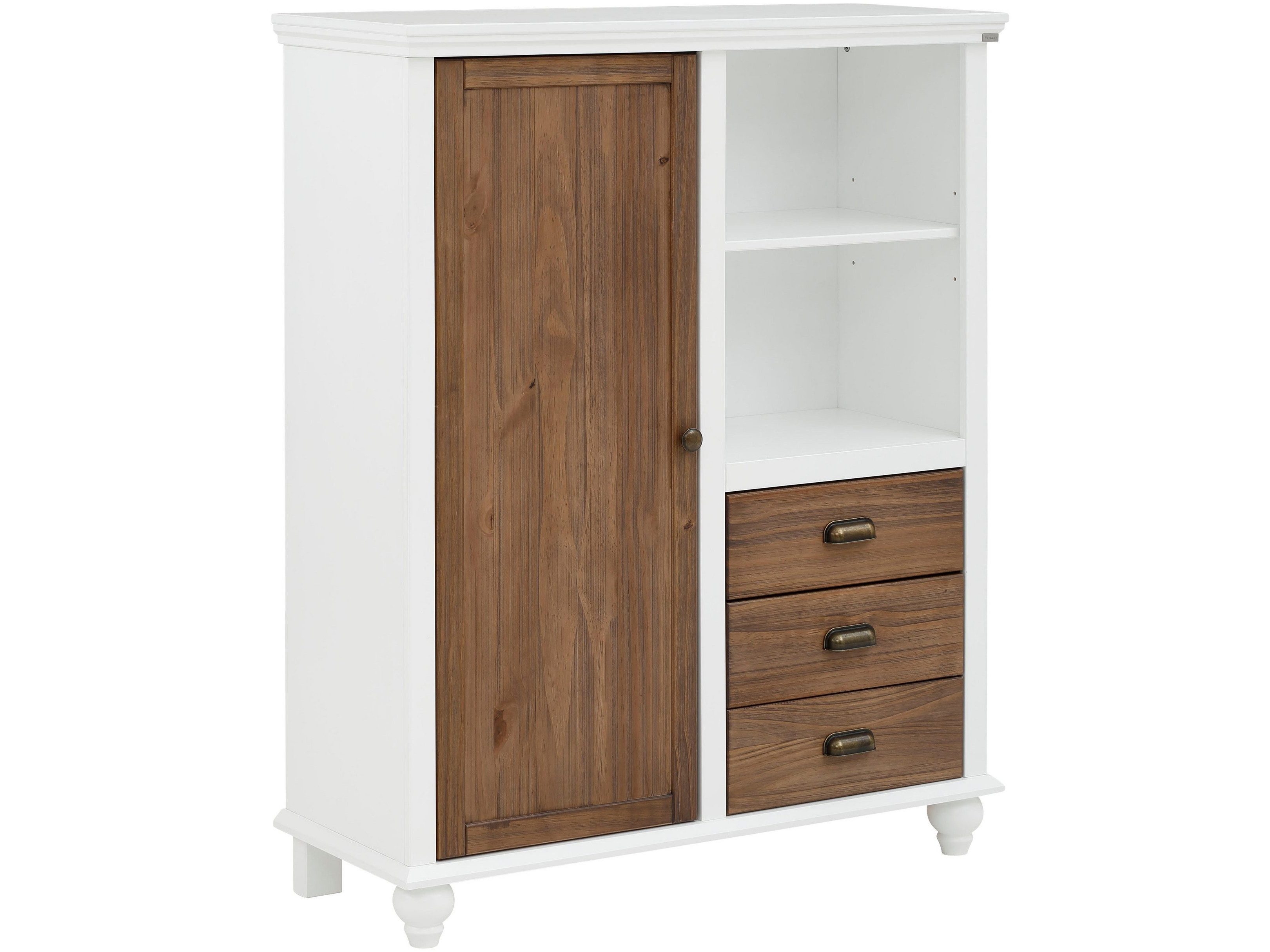 loft24 Highboard Marlin, Mehrzweckschrank, Schrank, Kiefer, 3 Schubladen, 1 Tür, Landhaus