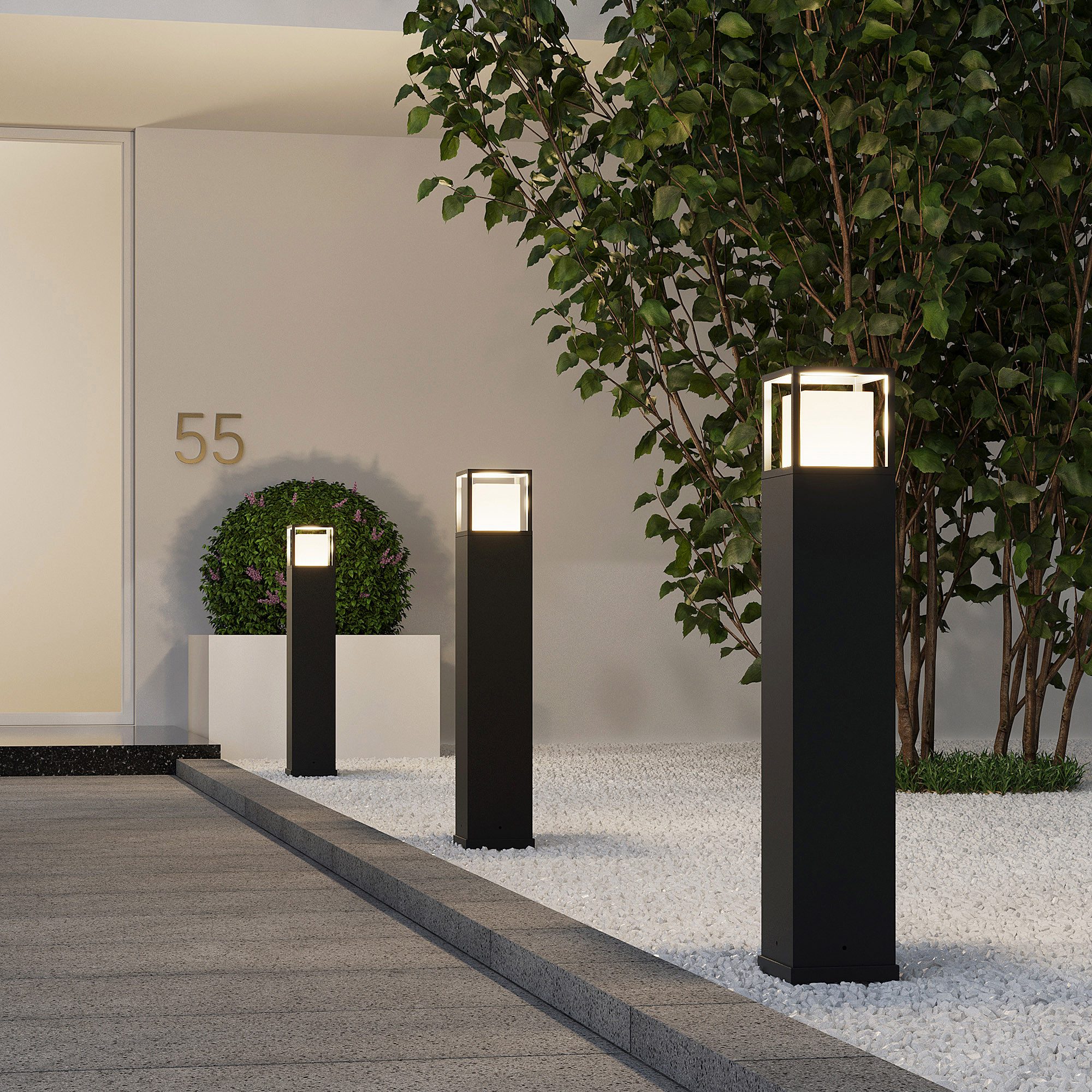 TRIO Leuchten LED Außen-Stehlampe WITHAM, Outdoor Garten Stehleuchte Höhe 80cm, 14,5W LED, 1450 Lumen, LED fest integriert, warmweiß - kaltweiß, Lichtfarbe einstellbar warmweiß bis kaltweiß 2300/3000/4000K, IP54