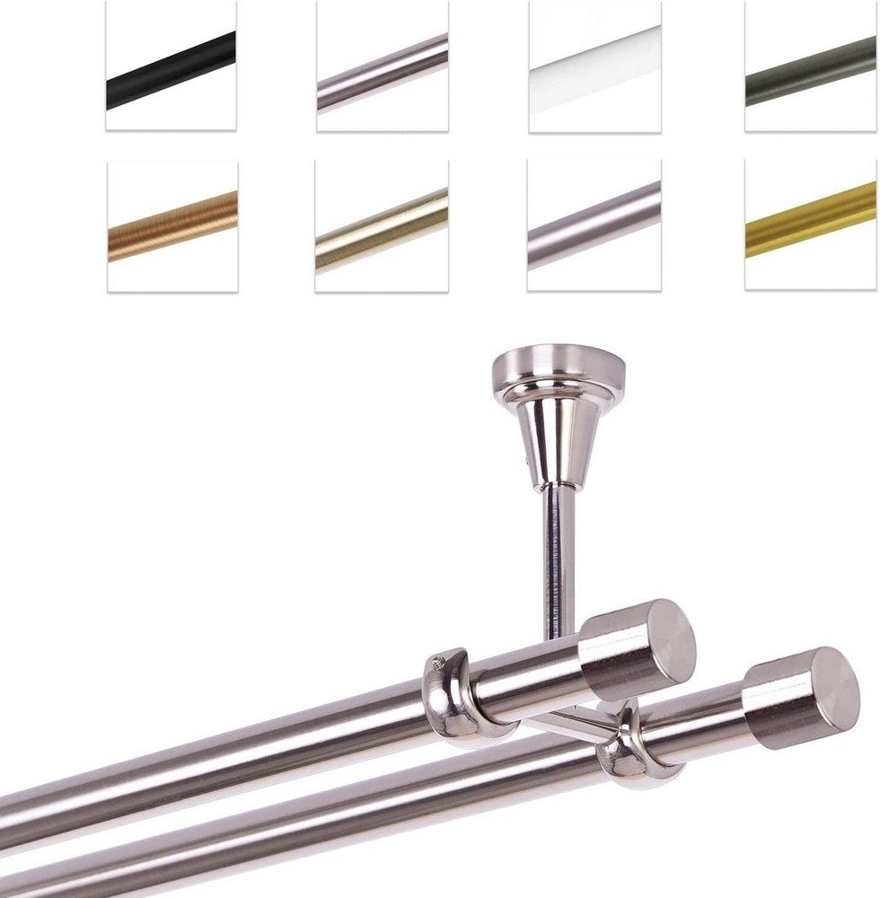 MDEKOR Gardinenstange Vorhangstange 19mm, 2-läufig, 2-läufig Deckemontage, günstig online kaufen