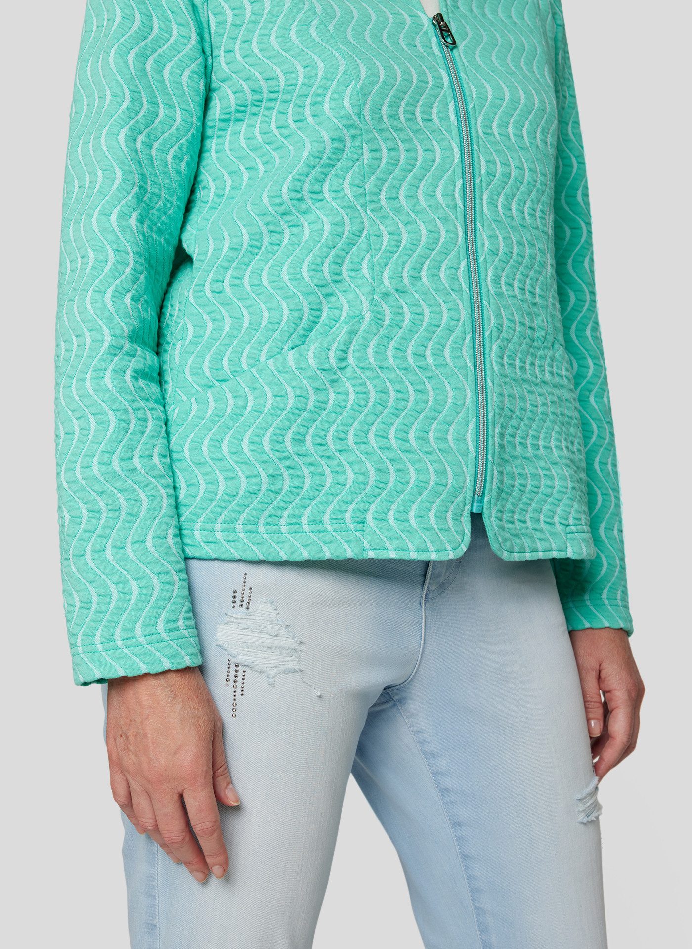 Rabe Kurzjacke mit Reißverschluss und Allover-Muster