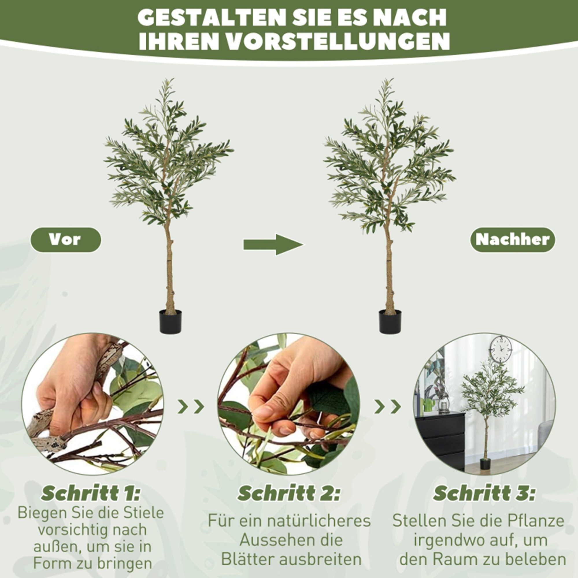 Kunstpflanze Künstlicher Olivenbaum, 150 cm, 720 günstig online kaufen