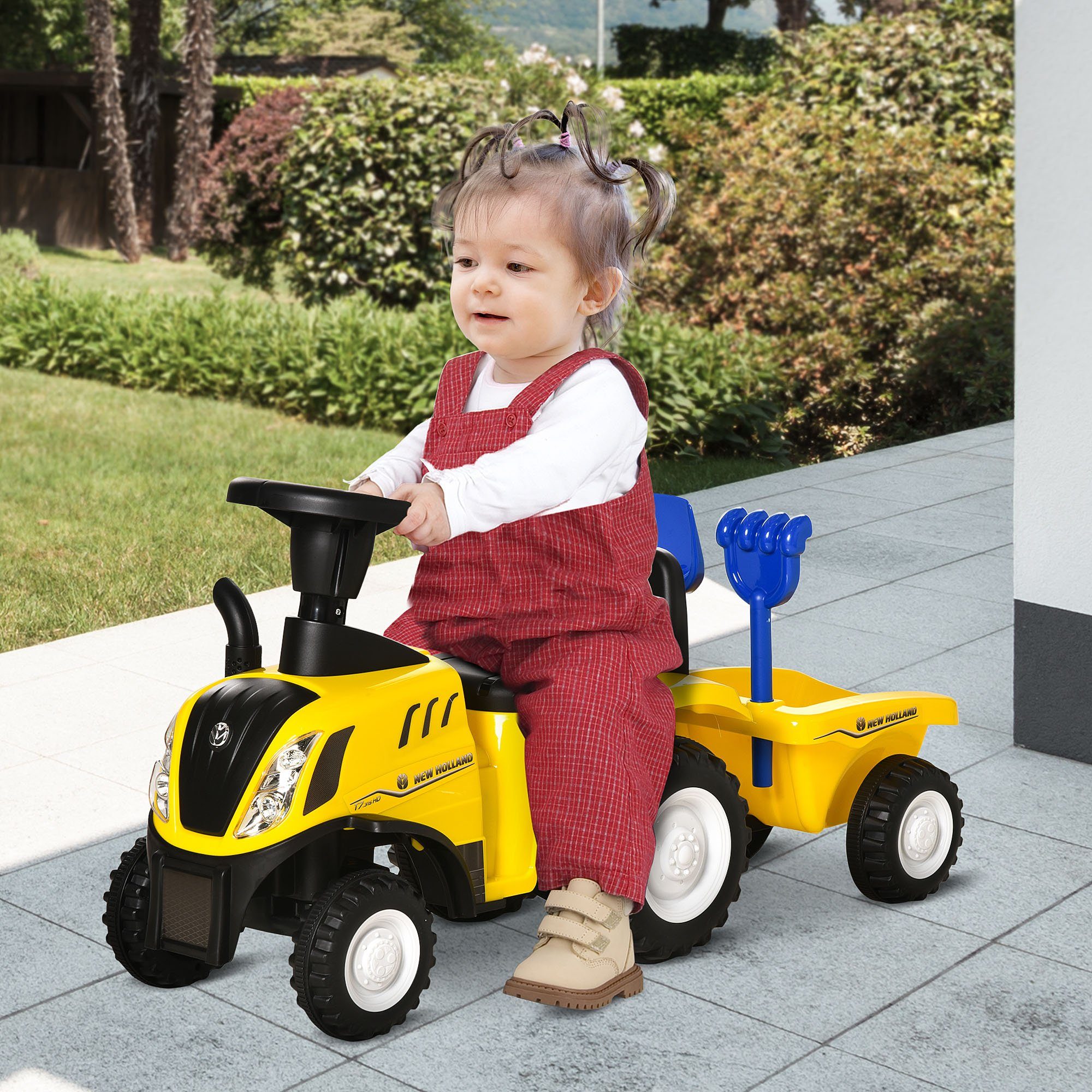HOMCOM Машинки Bobby-Car и каталки Kinderrutscherfahrzeug mit Hupe, (Kinderauto, 1-tlg., Kinder Rutschauto), Kunststoff Metall Blau 91 x 29 x 44 cm