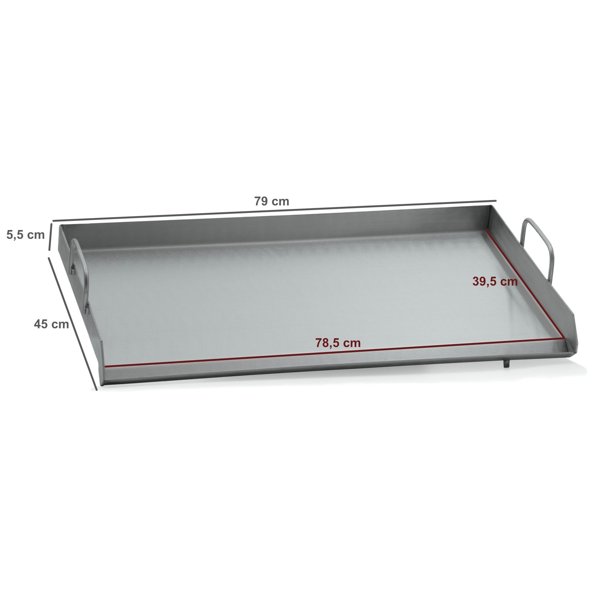 BBQ-Toro Grillplatte Edelstahl Grillplatte für Gas Grilltisch, 79 x 45 x 13 cm, universal (1-St), Robust und langlebig