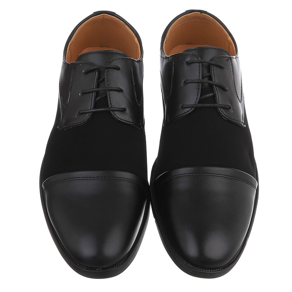 Coolwalk Herrenschnürschuh Elegant mit Kappe und Schnürung Schnürschuh (92009975) Blockabsatz Business-Schuhe in Schwarz – Bild 4 von 5