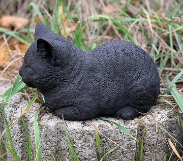 Stone and Style Gartenfigur Steinfigur Katze ruhend schwarz