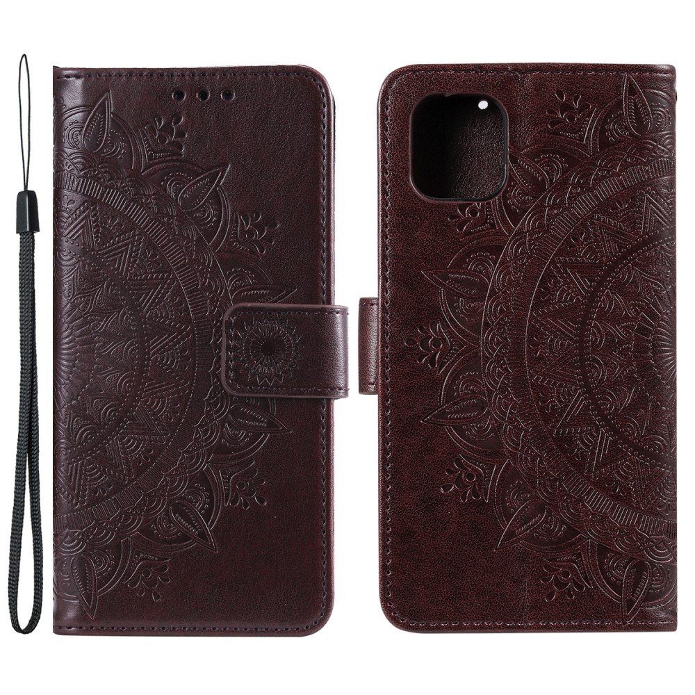 CoverKingz Handyhülle Hülle für Apple iPhone 13 Mini Handyhülle Flip Case Cover Tasche 14,0 cm (5,5 Zoll), Klapphülle Schutzhülle mit Kartenfach Schutztasche Motiv Mandala