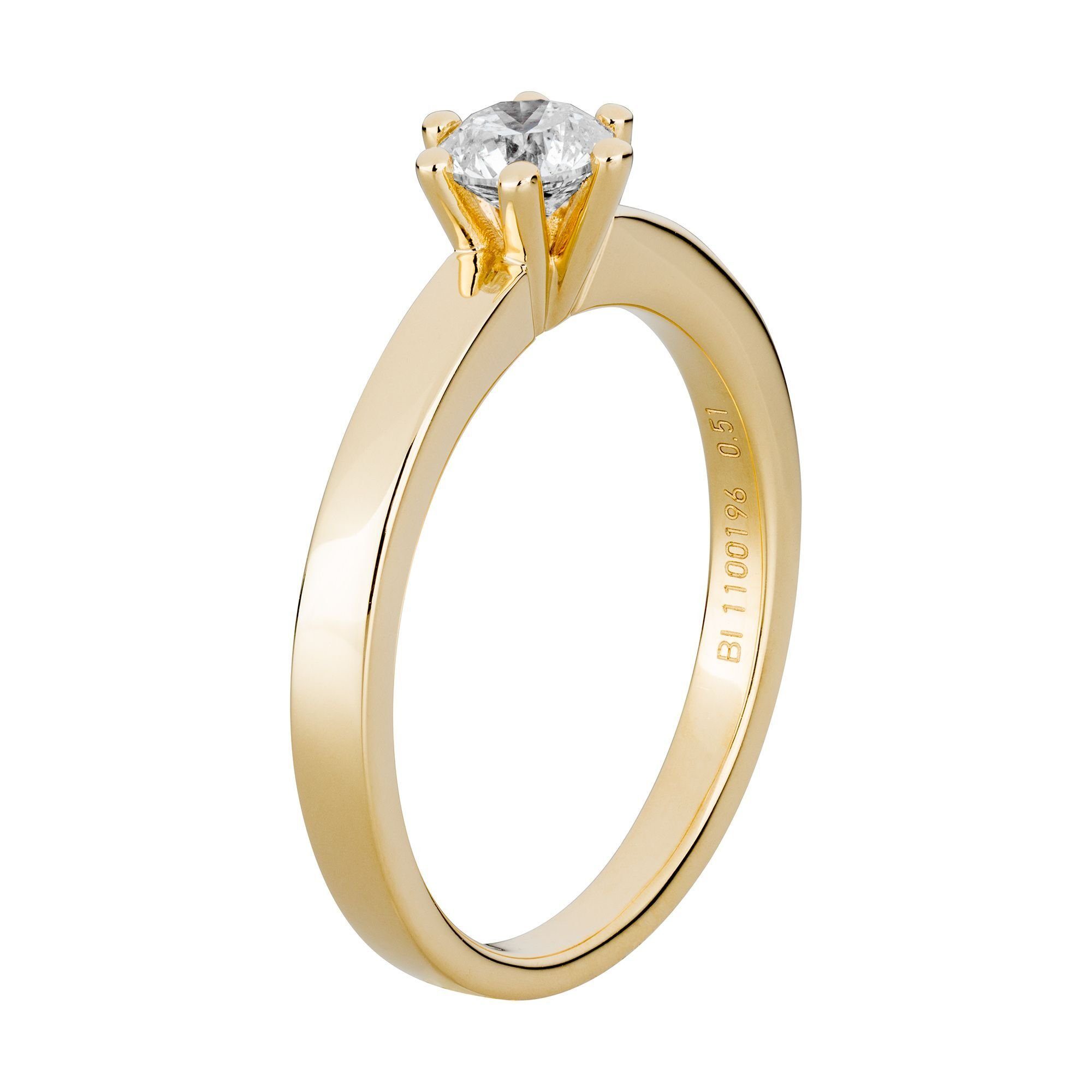 Orolino Fingerring Gold 585 mit natürlichem Brillant 0,50ct.