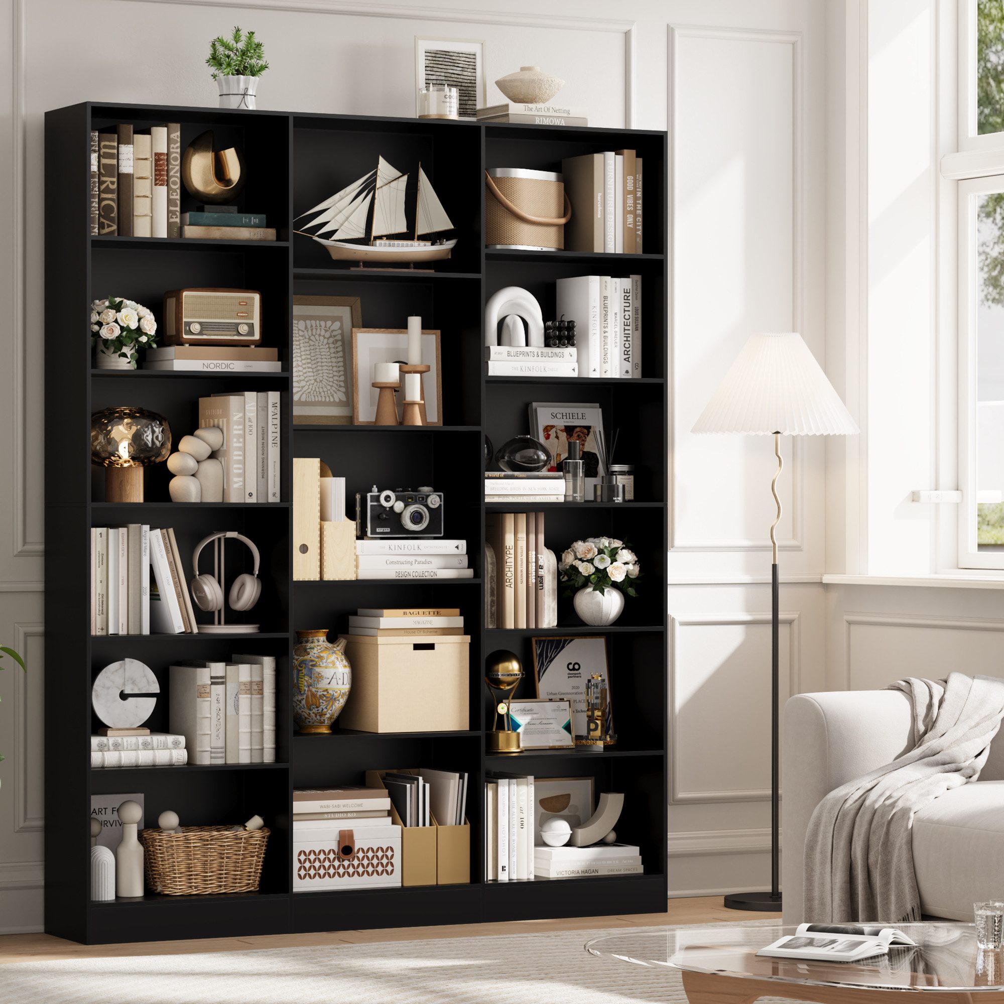 Homfa Bücherregal 188cm Standregal Büroregal Bücherschrank, mit 17 Fächern, günstig online kaufen