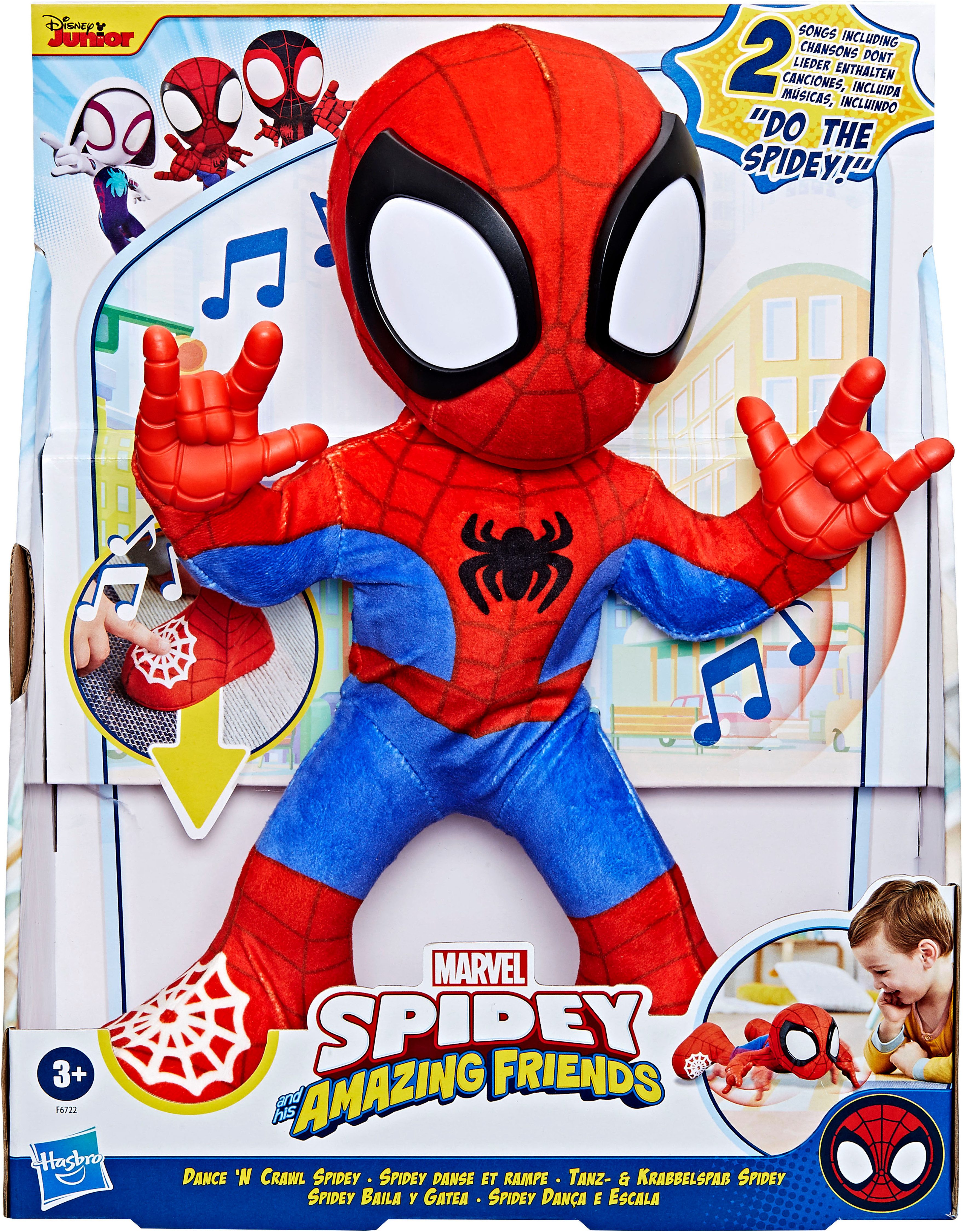 Hasbro Plüschfigur Marvel Spidey und seine Super-Freunde Tanz- & Krabbelspaß Spidey, mit Funktion