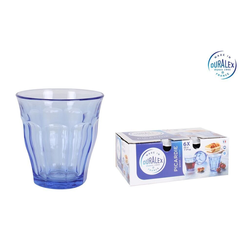 Bigbuy Glas Gläserset Marine Picardie Set 220 blau, Glas 6-teilig Trinkglas ml