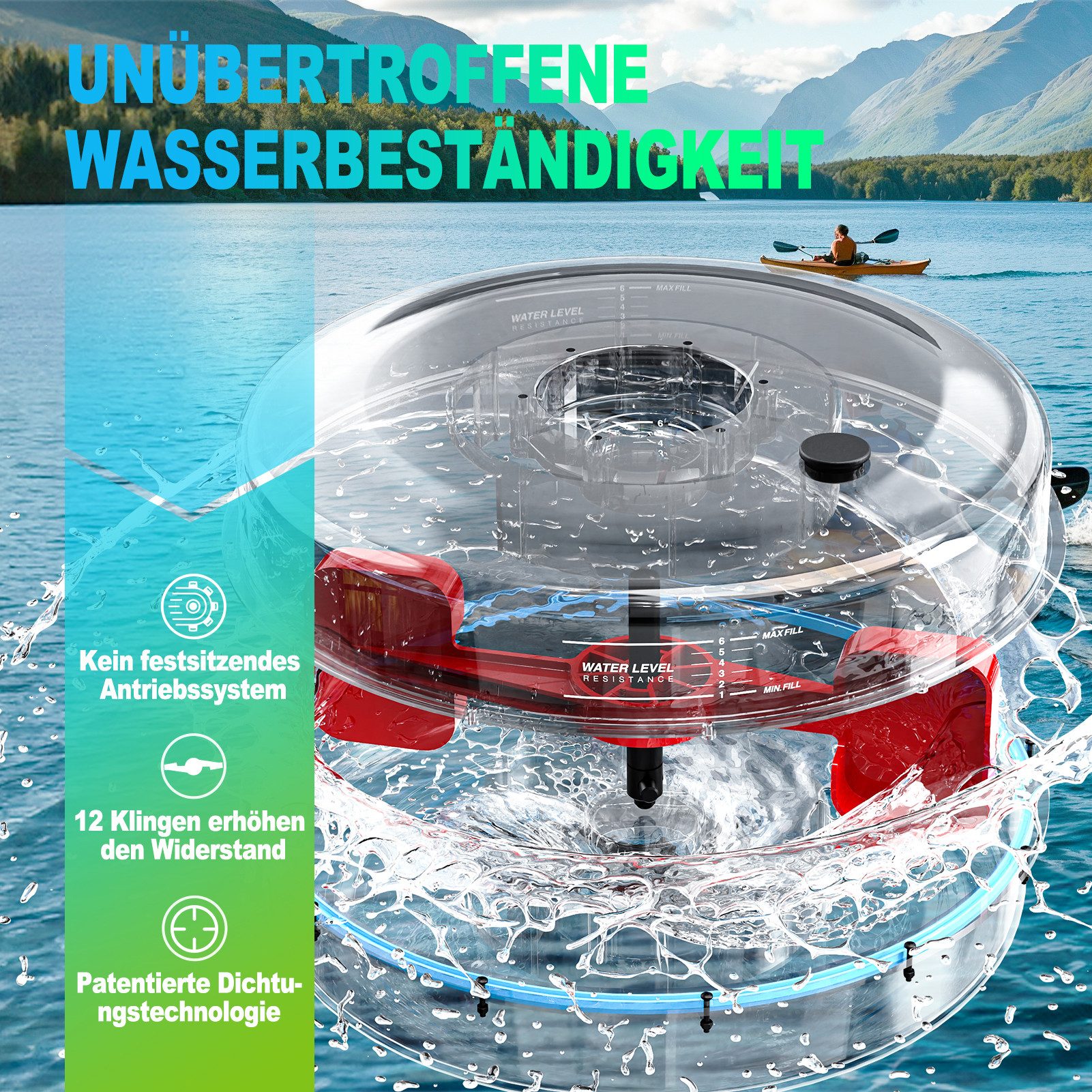 VOWVIT Rudergerät für Zuhause, mit Hochwertigen Holzdesign, Bluetooth (1-tlg), Geeignete Benutzergröße von 1.2 m bis 2 m, 175 KG Gewichtsbelastung