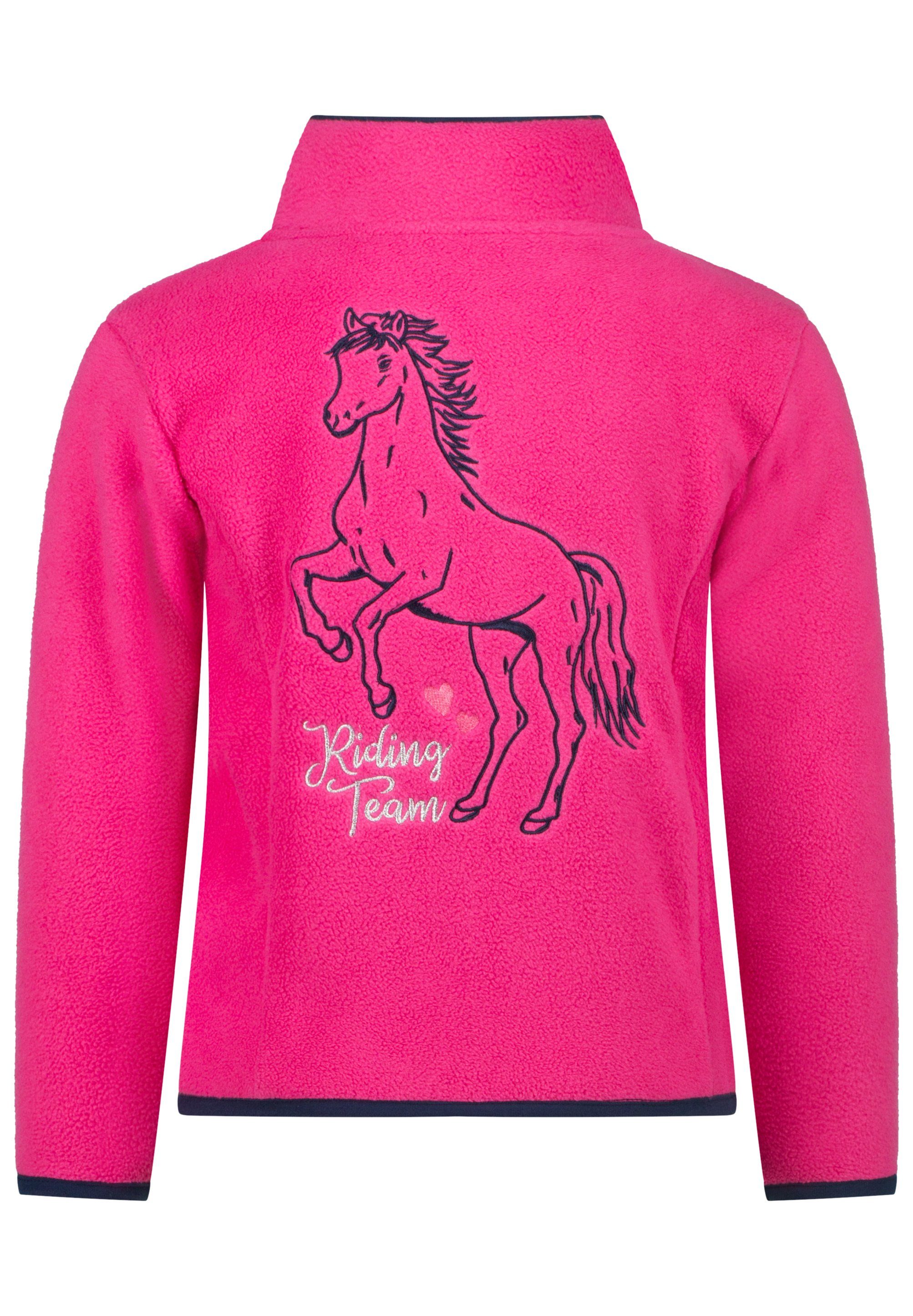 Jacket Polarfleece AND Fleecejacke Horse SALT Girls cranberry PEPPER