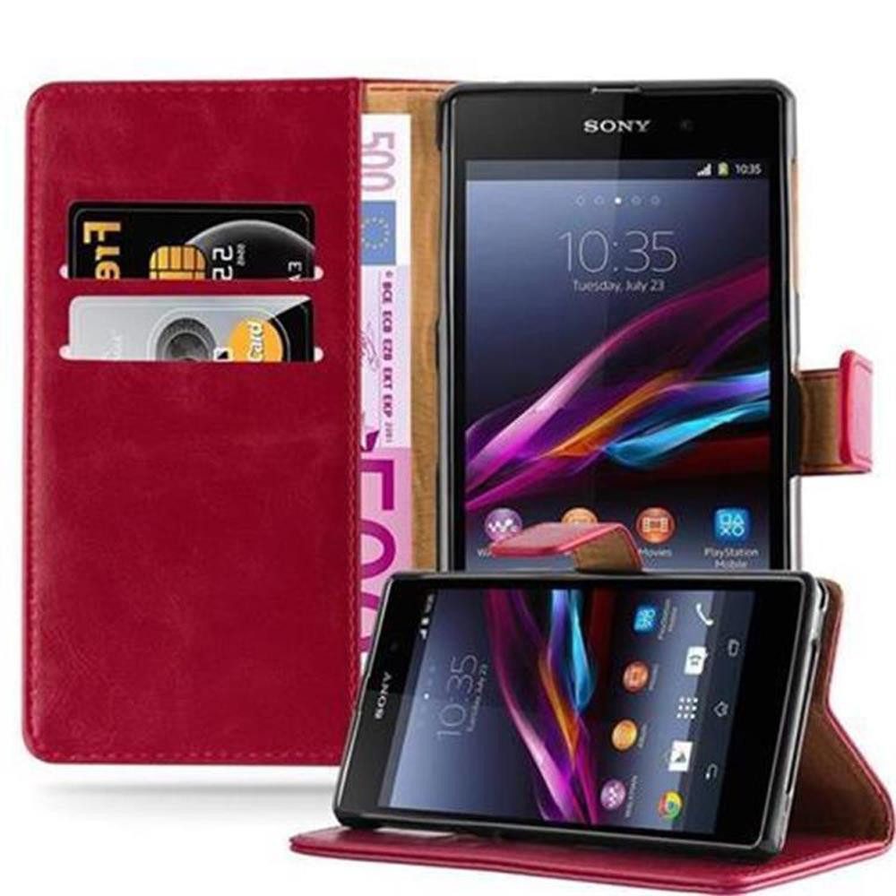 Cadorabo Handyhülle für Sony Xperia Z1 Hülle Sony Xperia Z1, Klappbare Handy Schutzhülle - Hülle - mit Standfunktion und Kartenfach