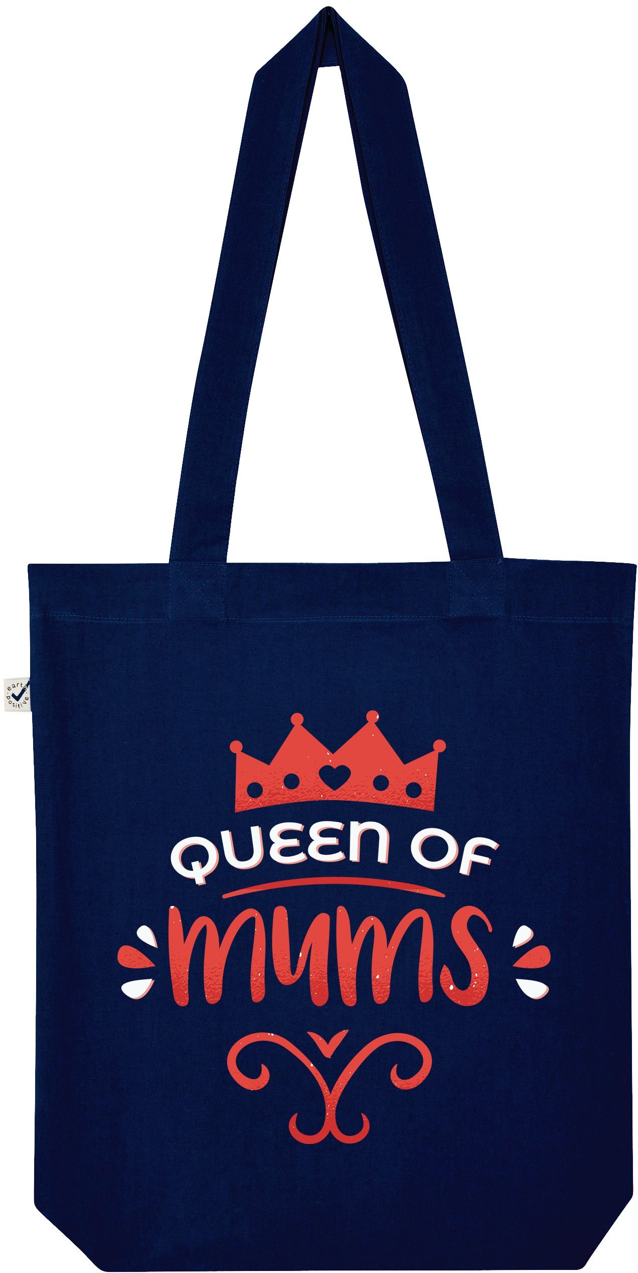 Tragetasche "Queen Of Mums" Jutebeutel Tasche Lange Henkel