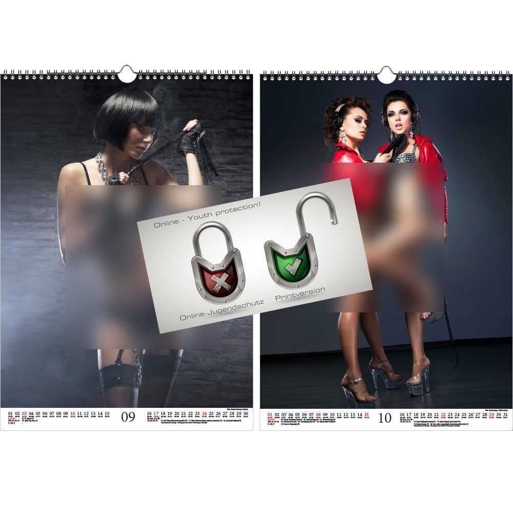Seelenzauber Wandkalender Sexy Domination Domina BDSM Fetisch Girls DIN A3 Kalender für 2023