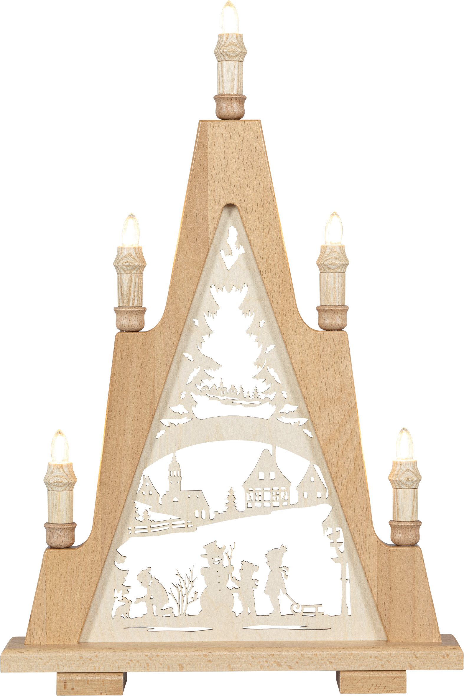 SAICO Original LED Lichterbogen Lichterspitze, Winterfreuden, Premium LED-Beleuchtung, warmweiß, BxHxT: 35x51,5x6 cm