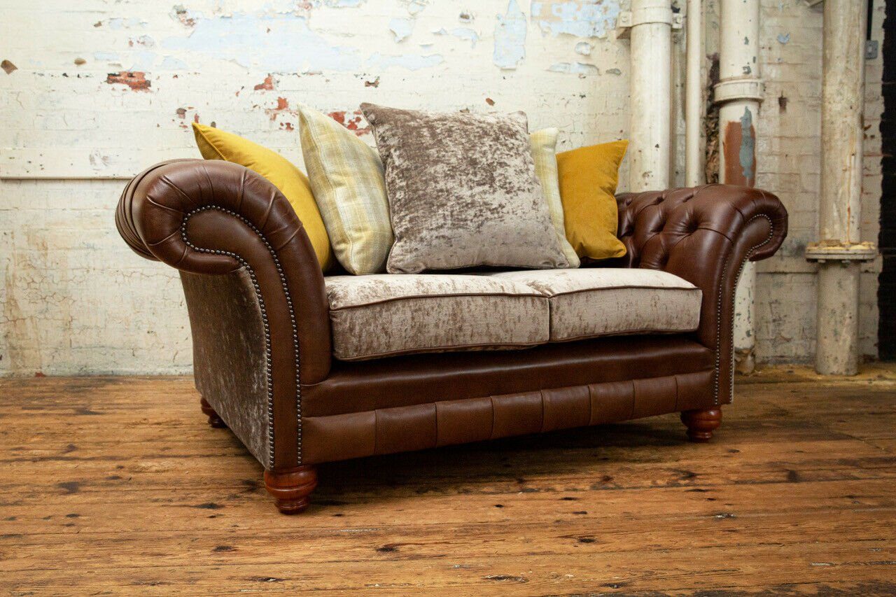 JVmoebel Chesterfield-Sofa, Chesterfield 2 Sitzer cm Sofa 185 Couch Design
