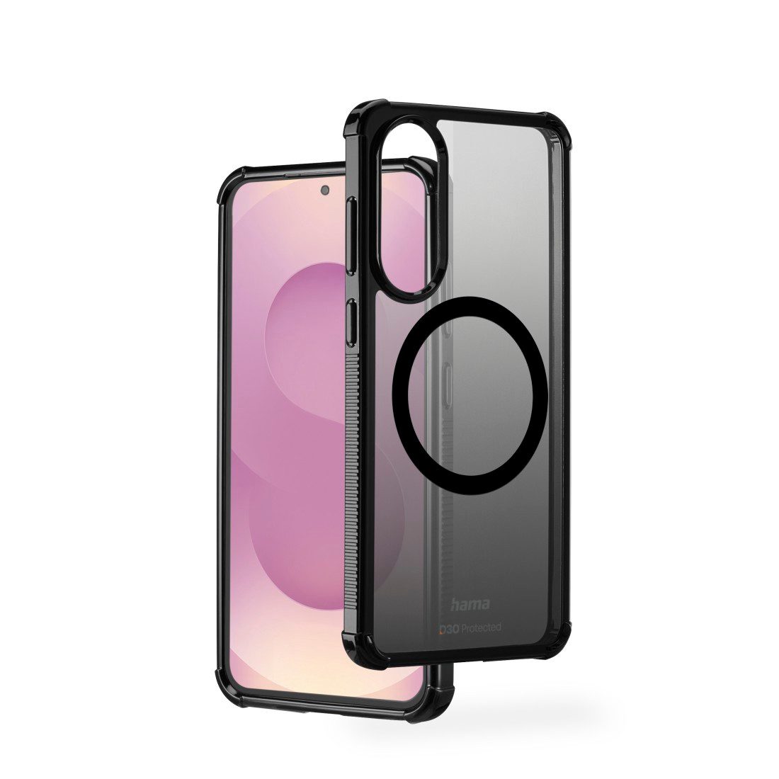 Hama Smartphone-Hülle Handyhülle magnetisch für Galaxy S25 Edge (für Qi2, D3O, schwarz), Wireless-Charging