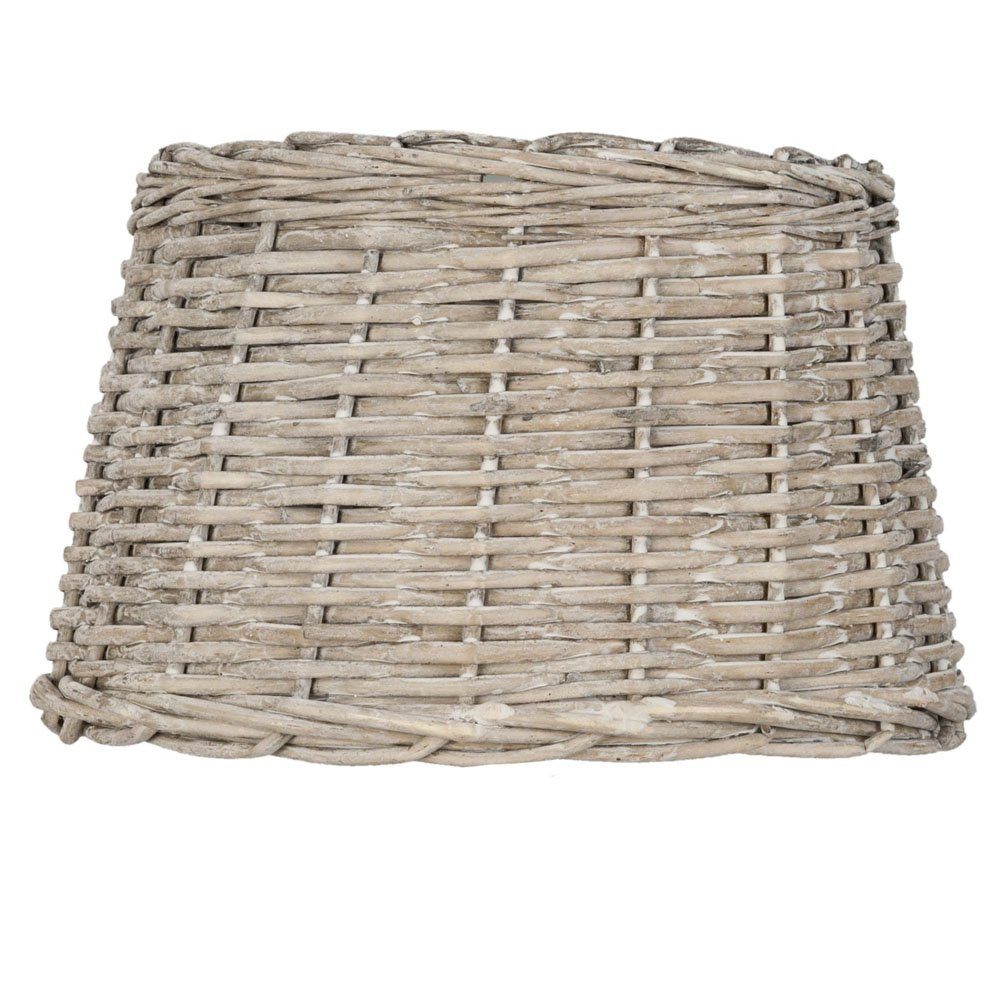 Clayre & Eef Lampenschirm Lampenschirm GREY WILLOW grau D30cm Rattanlampenschirm im Landhausstil