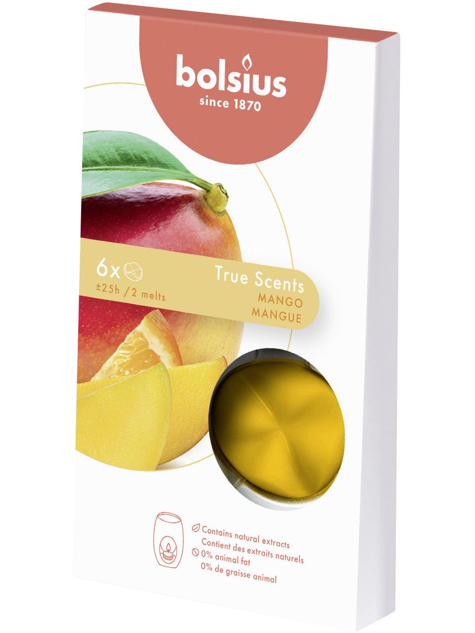 Bolsius Duftkerze Bolsius True Scents - Wax Melts Mango, 6er Pack günstig online kaufen