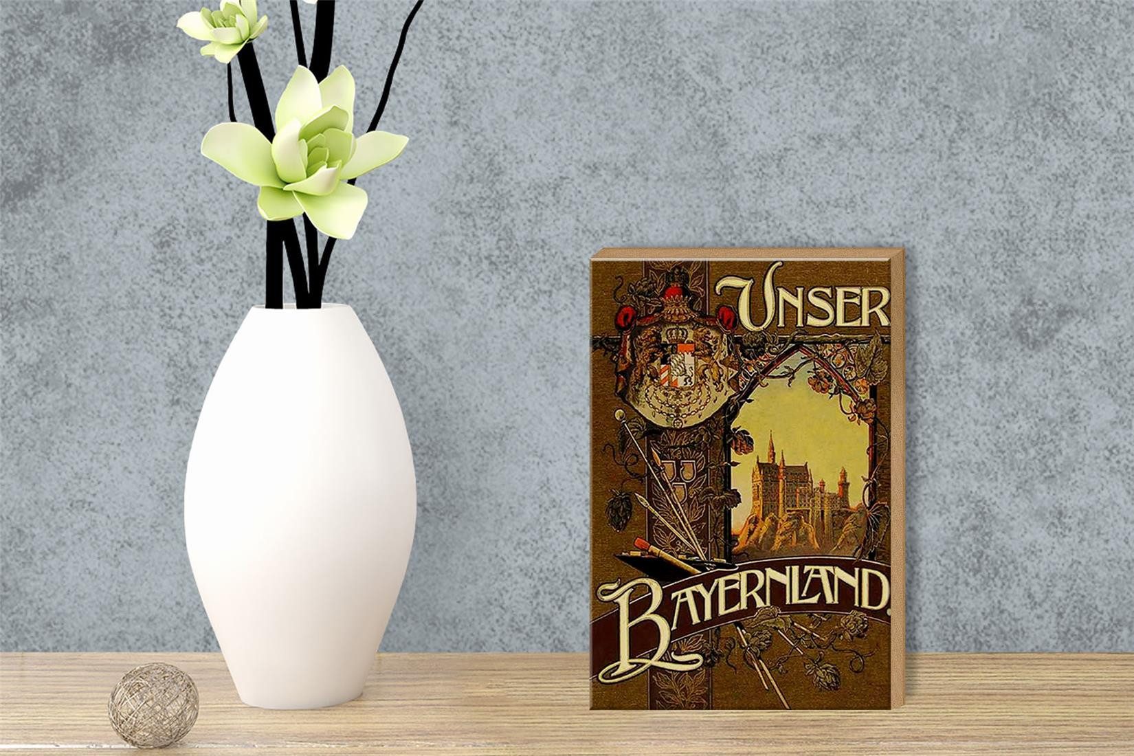 Femer GmbH Holzbild Bayern 12x18cm Schloss Neuschwanstein Schwangau, (1 St), Glatte Holzfaserplatte (MDF), vorn beschichtet