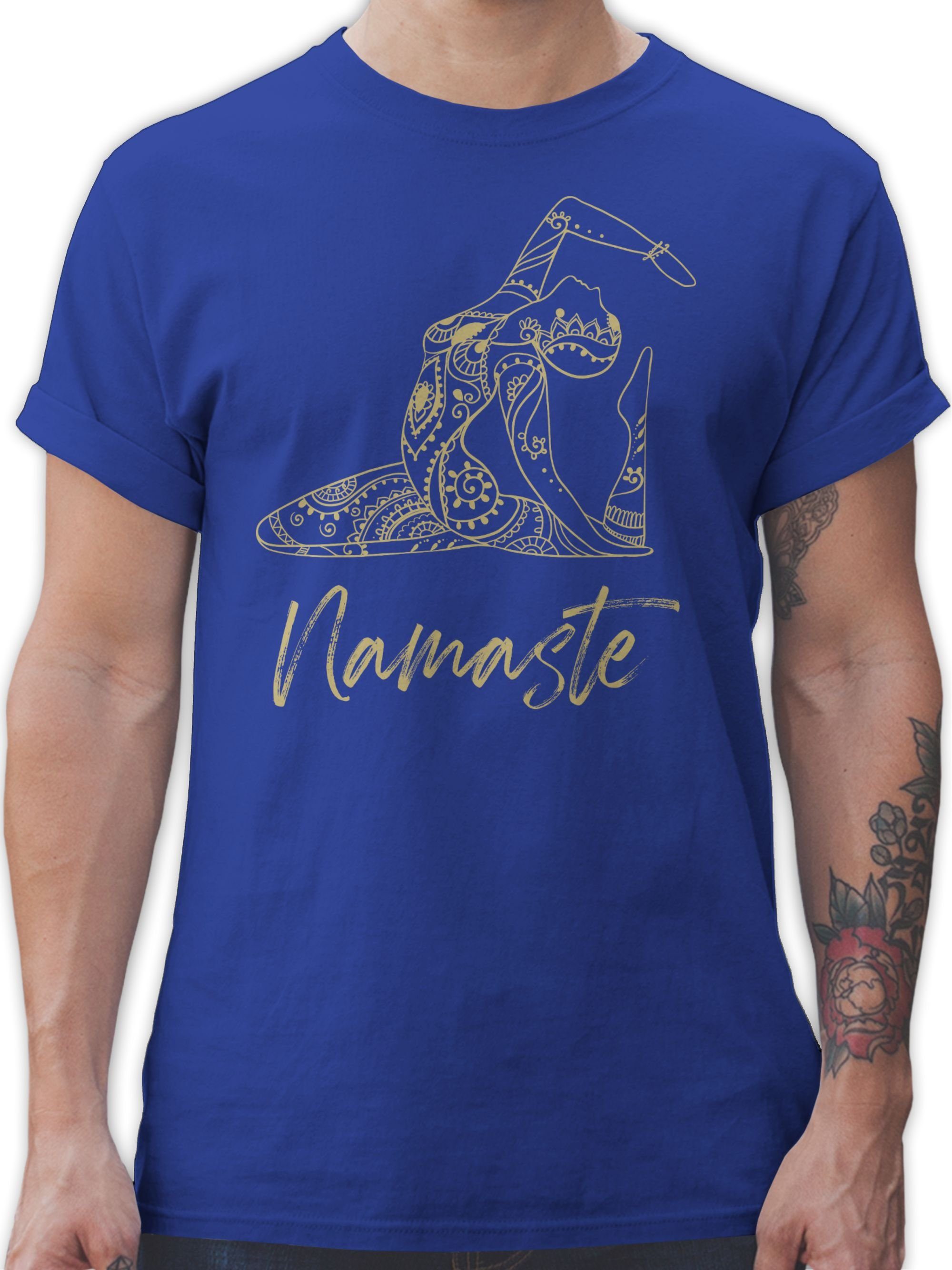 Shirtracer Geschenk Namaste Yoga 02 T-Shirt Mandala Royalblau Yoga