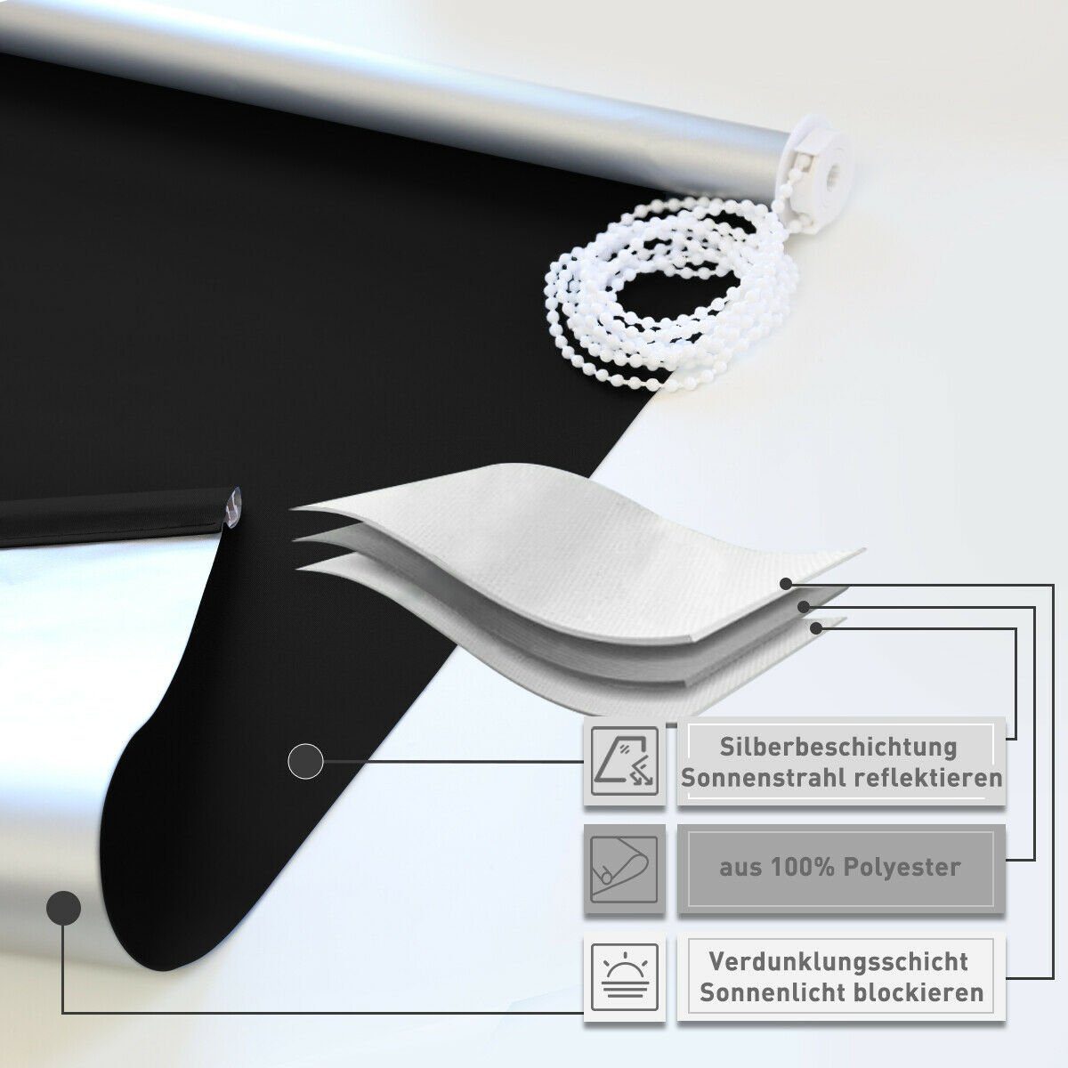 Verdunklungsrollo ohne Bohren Klemmfix Sonnenschutz Thermo Klemmrollo Seite günstig online kaufen