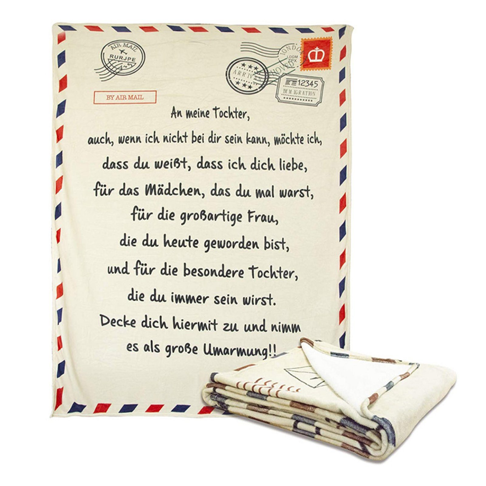 Wohndecke Flanelldecke in Umschlagform, Briefe von Eltern an Kinder150*200cm, TWSOUL, Gestaltung des Umschlags