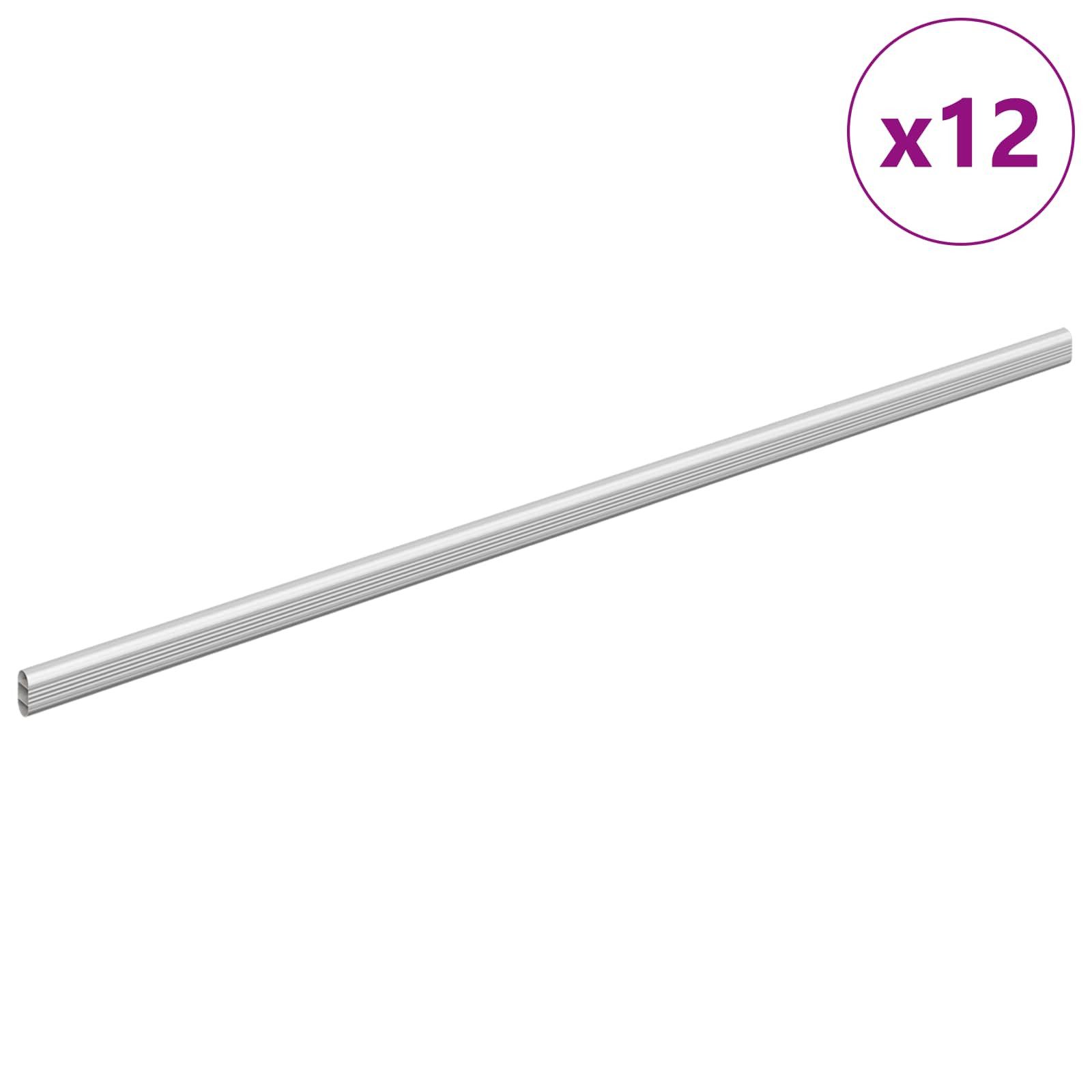 vidaXL Kleiderbügel Kleiderstange 12 stk. Silber 964 x 15 x 29 mm, (12-tlg)