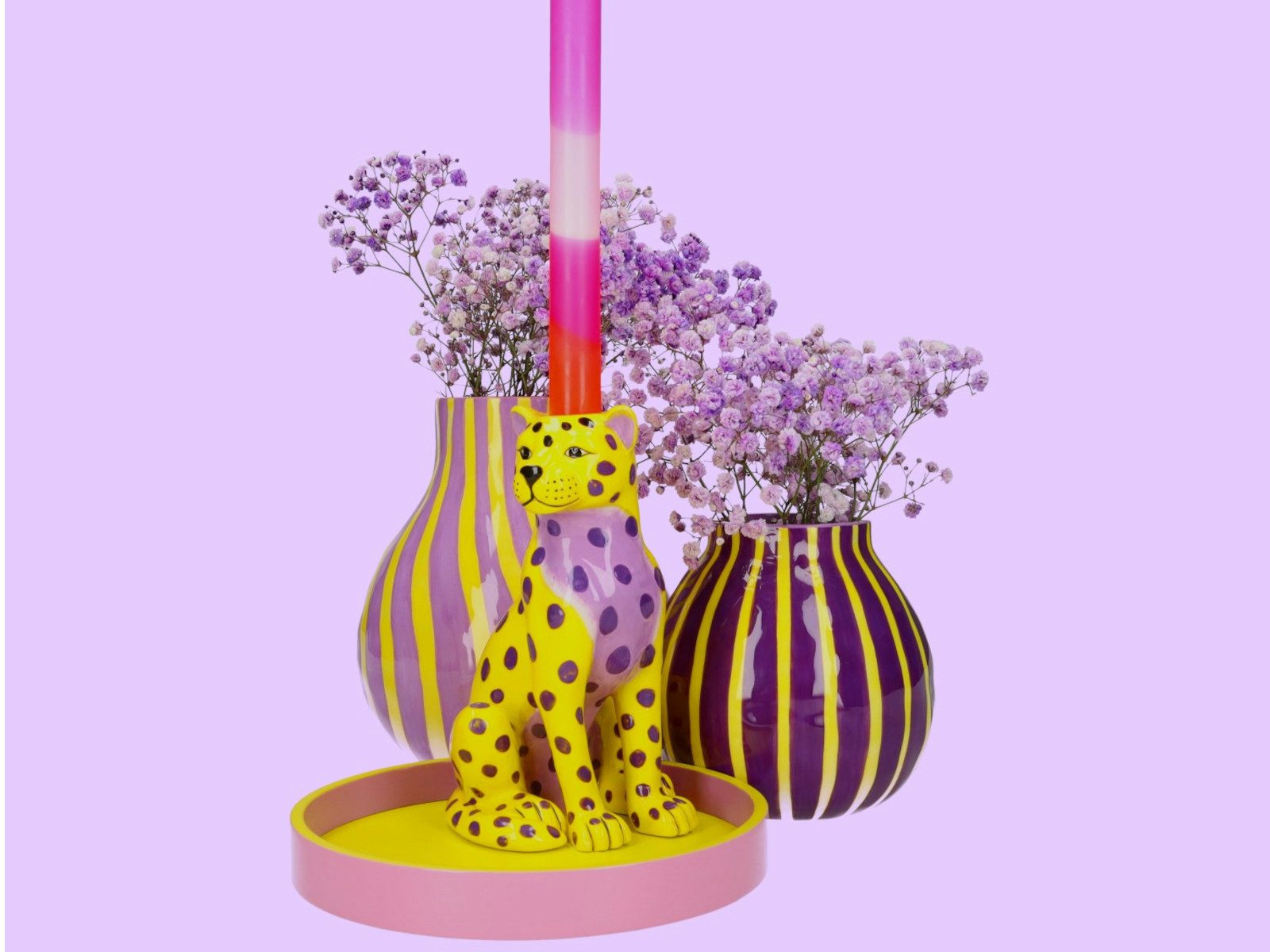 Giftcompany Dekovase Artisan Vase lila/gelb 19,6cm (Vasen)