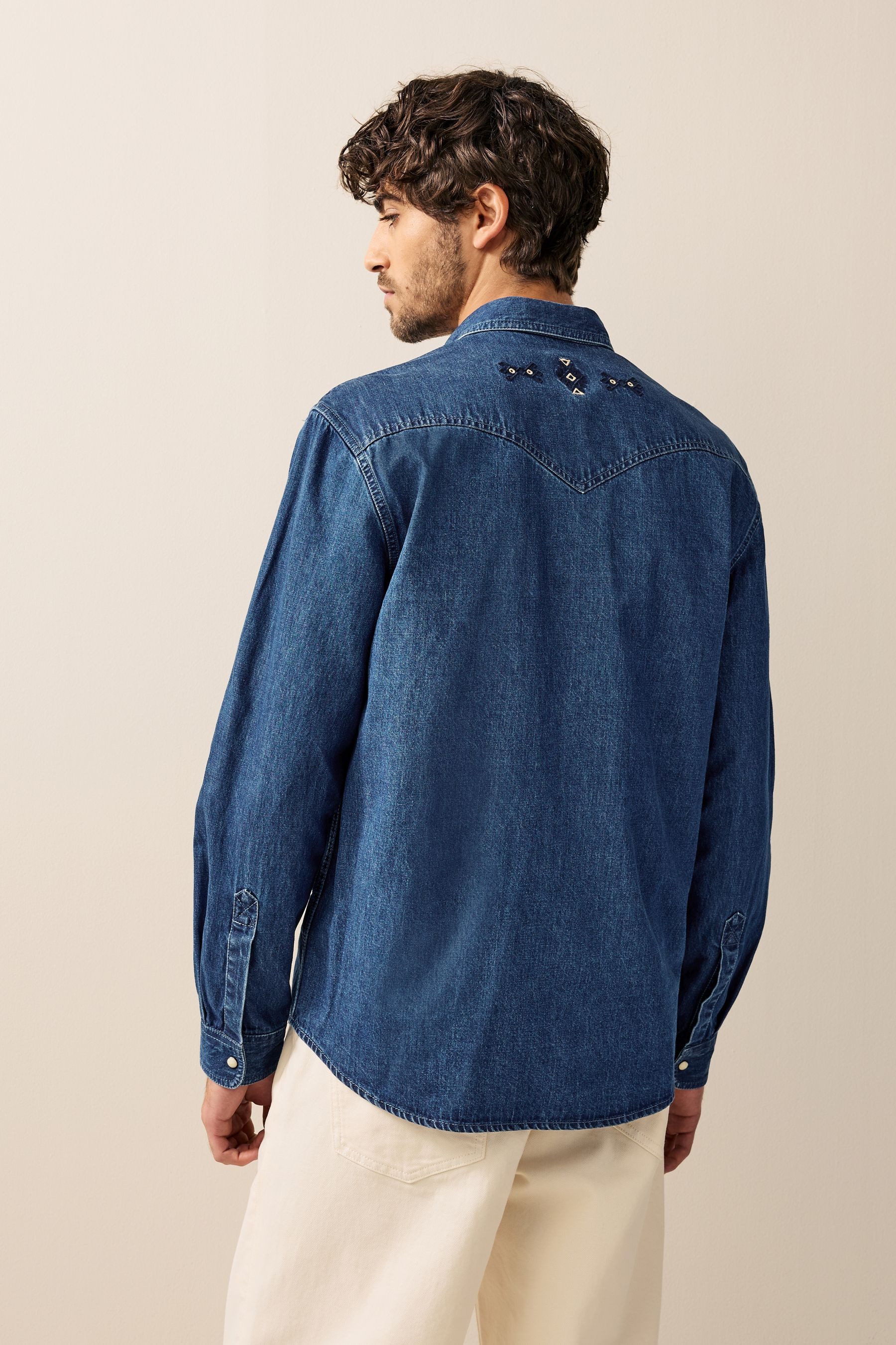 Next Langarmhemd Langärmliges Westernhemd aus 100 % günstig online kaufen