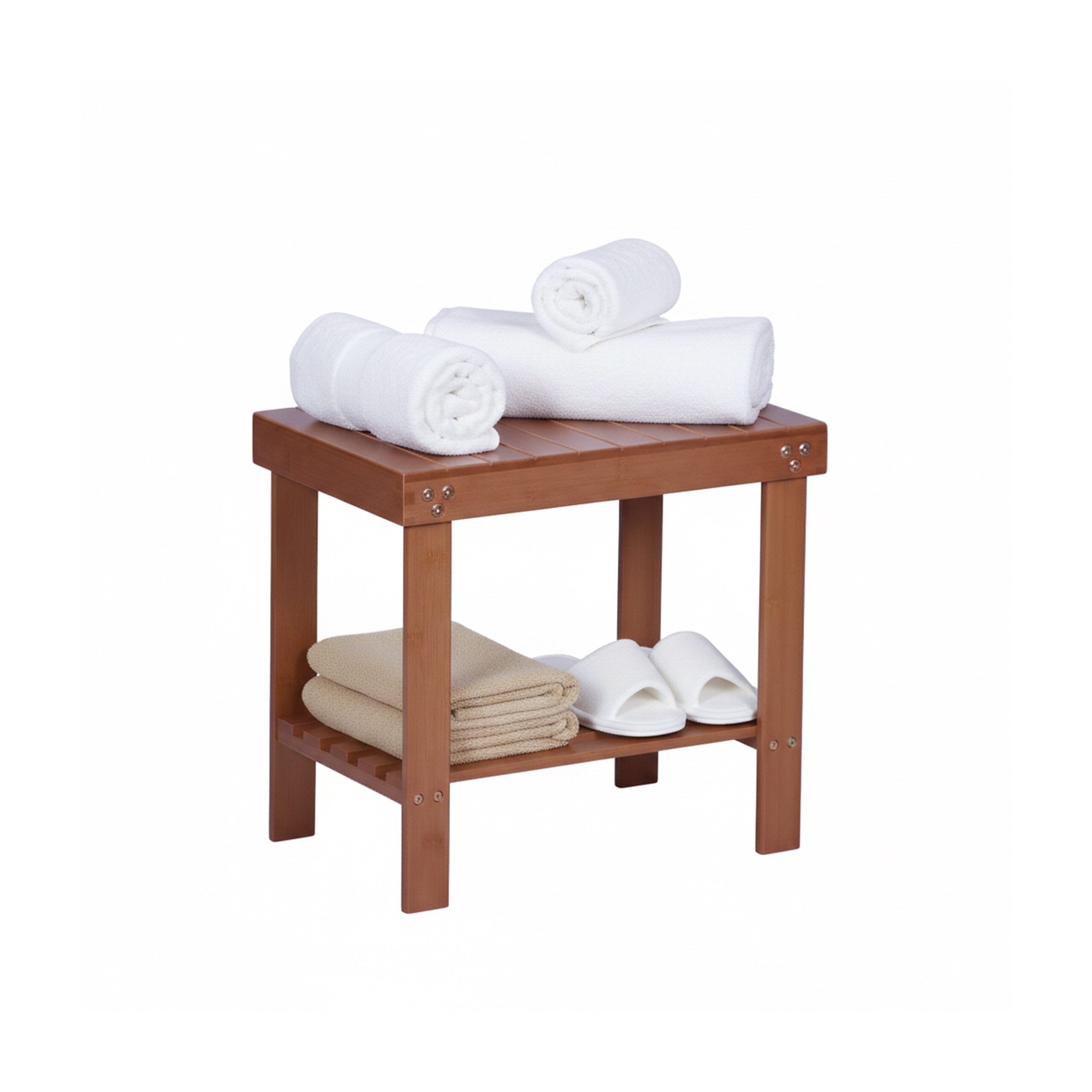 relaxdays Badhocker aus Bambus