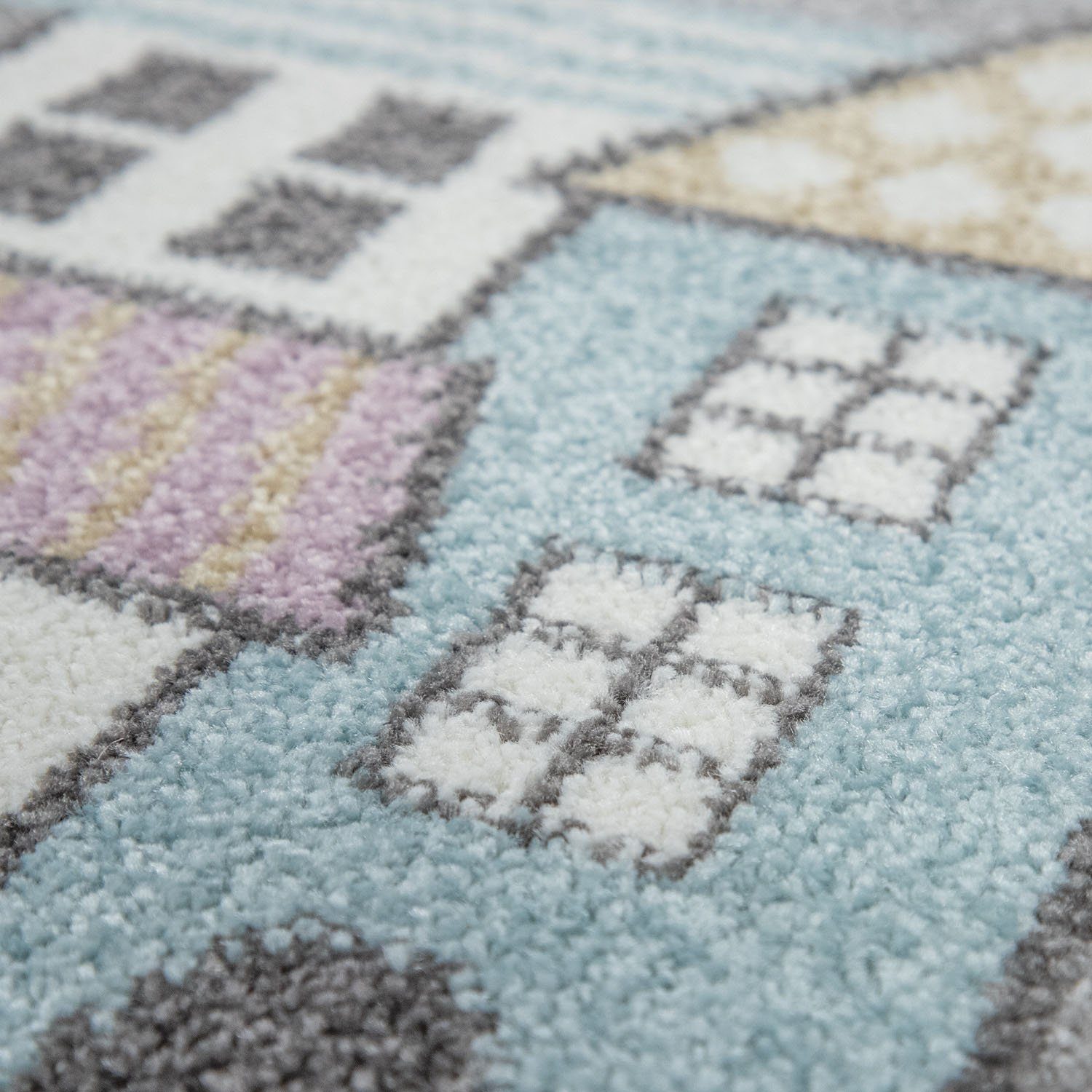 Paco Home Kinderteppich Capri 318, rechteckig, Höhe: 9 mm, Straßen-Spiel-Teppich, Kinderzimmer