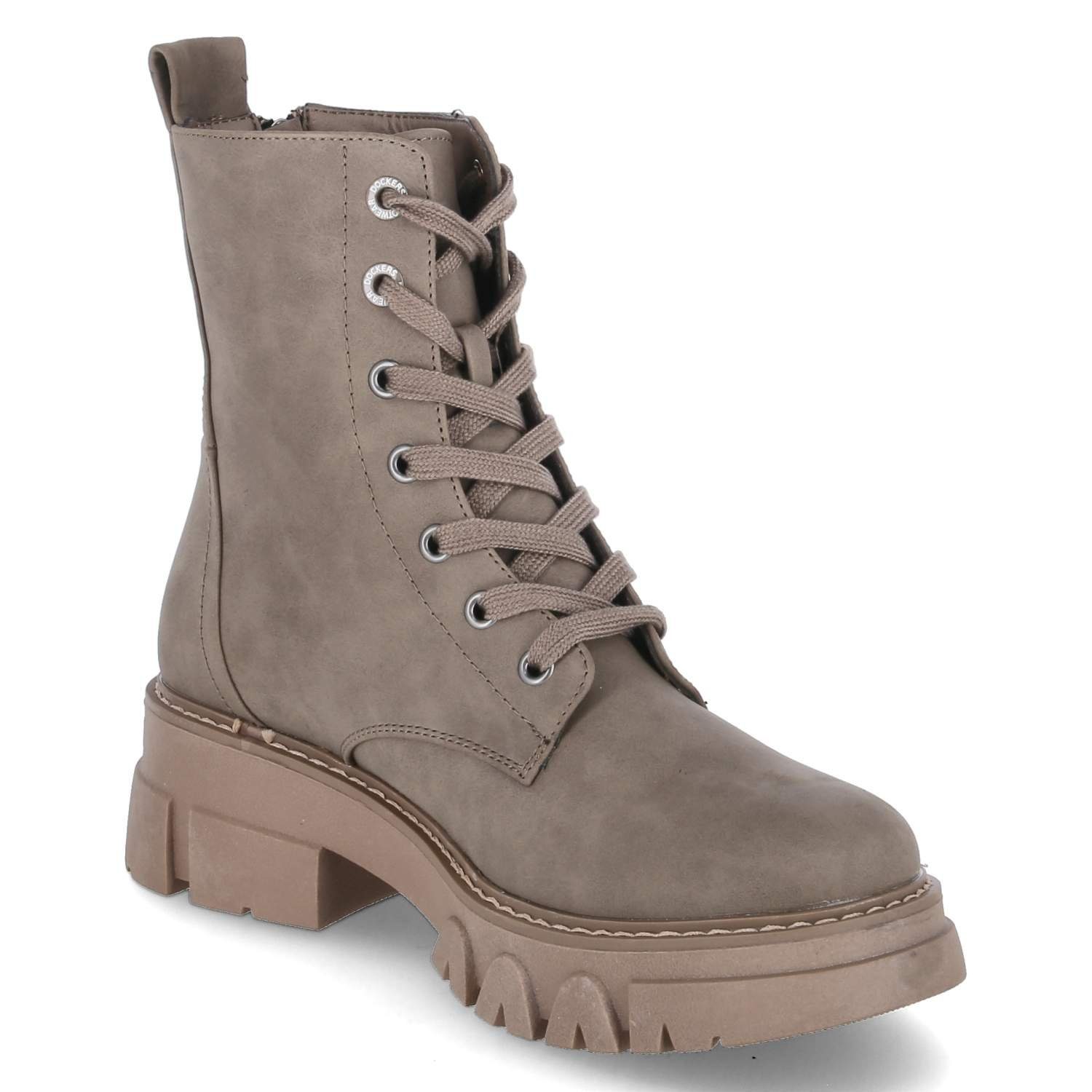 Dockers by Gerli Combat Boots taupe Schnürstiefel 630430