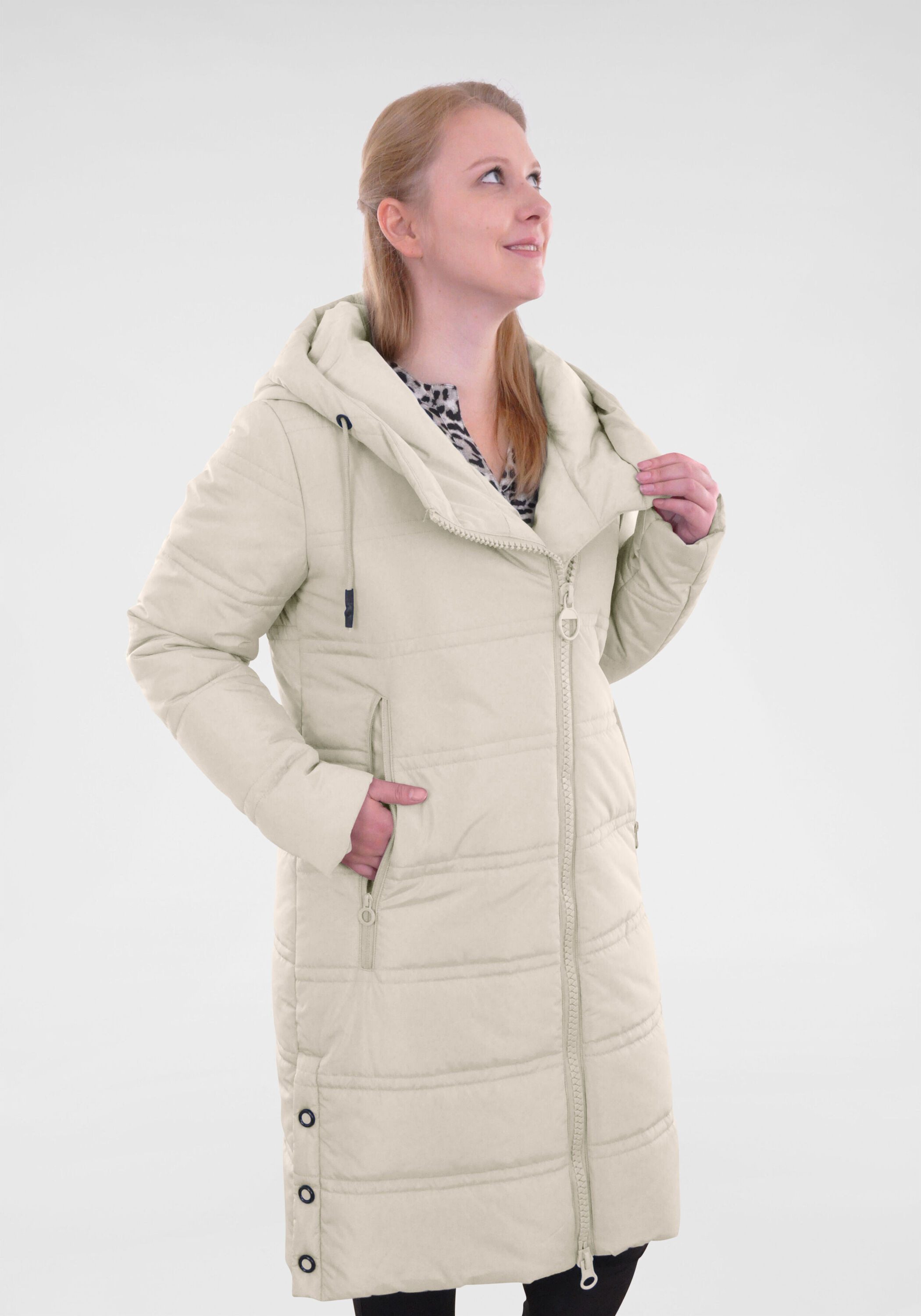 NAVIGAZIONE Langmantel mit asymetrischem Reißverschluss