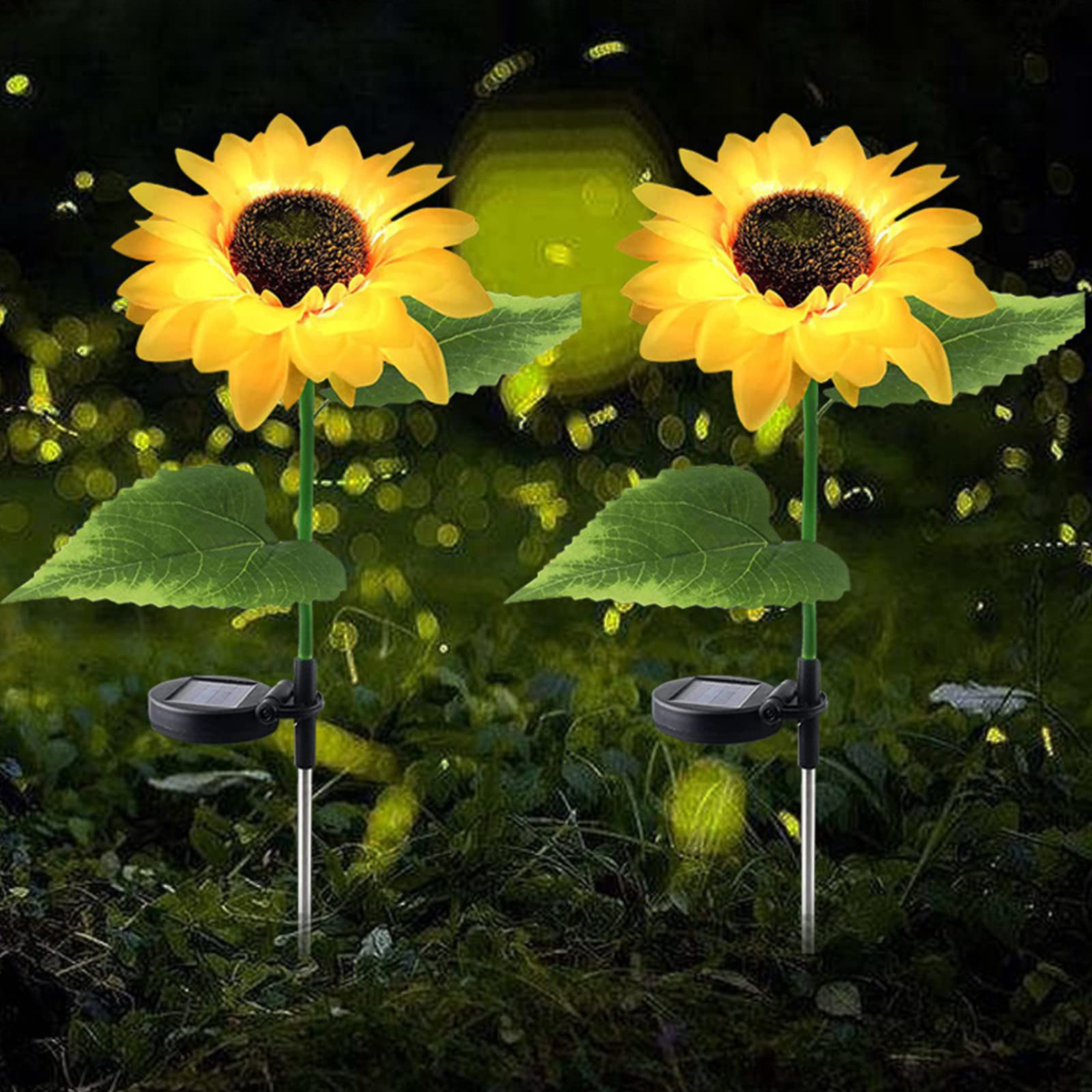 BlingBin LED Solarleuchte 2 Stück Sonnenblume günstig online kaufen