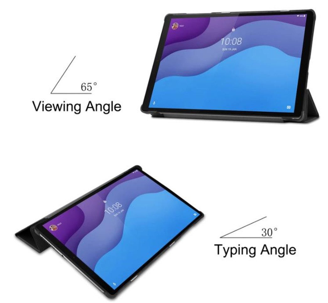 FroShop Tablet-Hülle Schutzhülle für Lenovo Tab M10 Plus 3rd Generation 10.6" 2022 TB125 TB128 Wake Up / Sleep Funktion, Smart Cover Tablet Etui Tasche Hülle - Farbe SCHWARZ