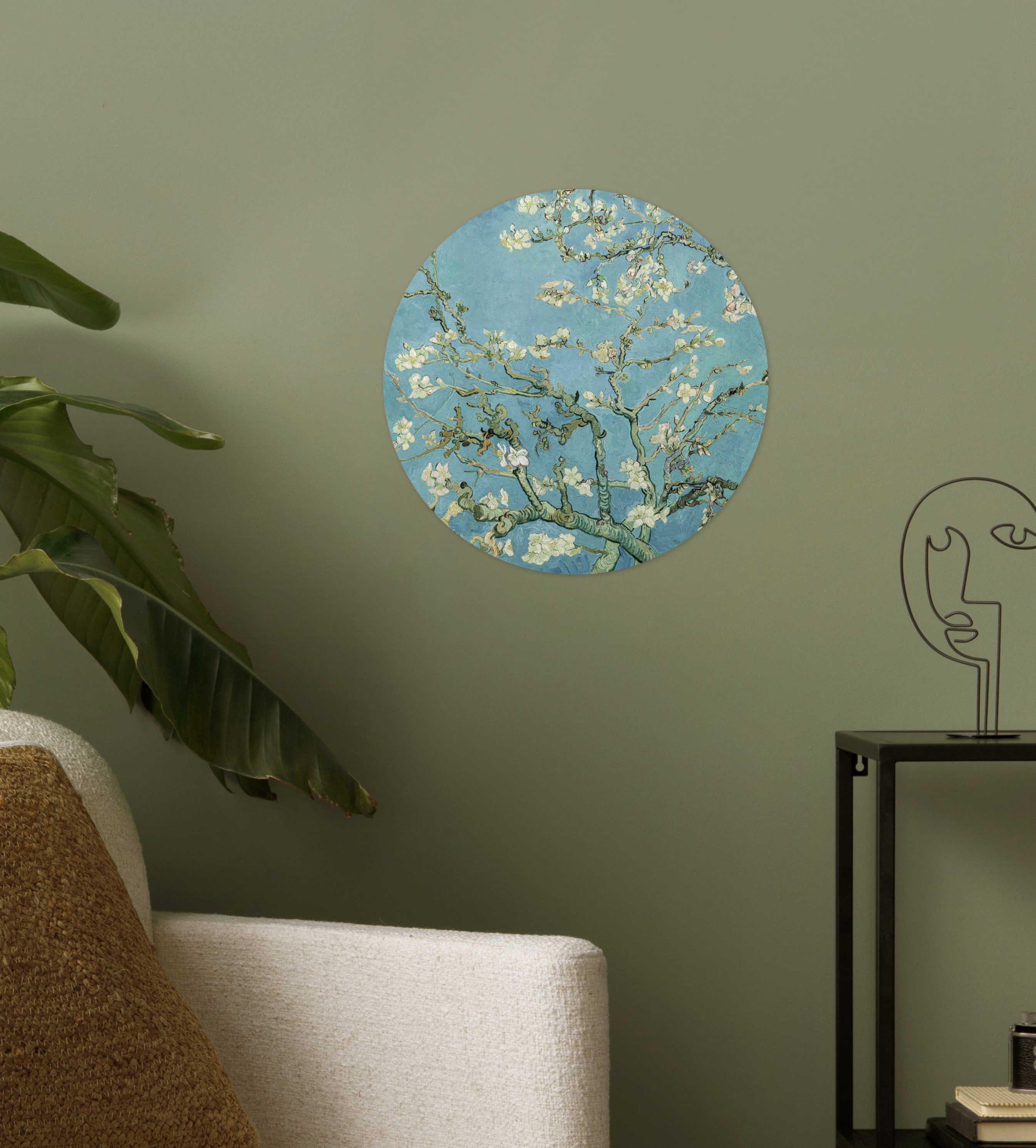 MuchoWow Wandsticker Van Gogh - Mandelblüte - Alte Meister - Kunst - Vintage (1 St), Wandtattoo Selbstklebend, Wohnzimmer Deko Aufkleber, 30x30 cm