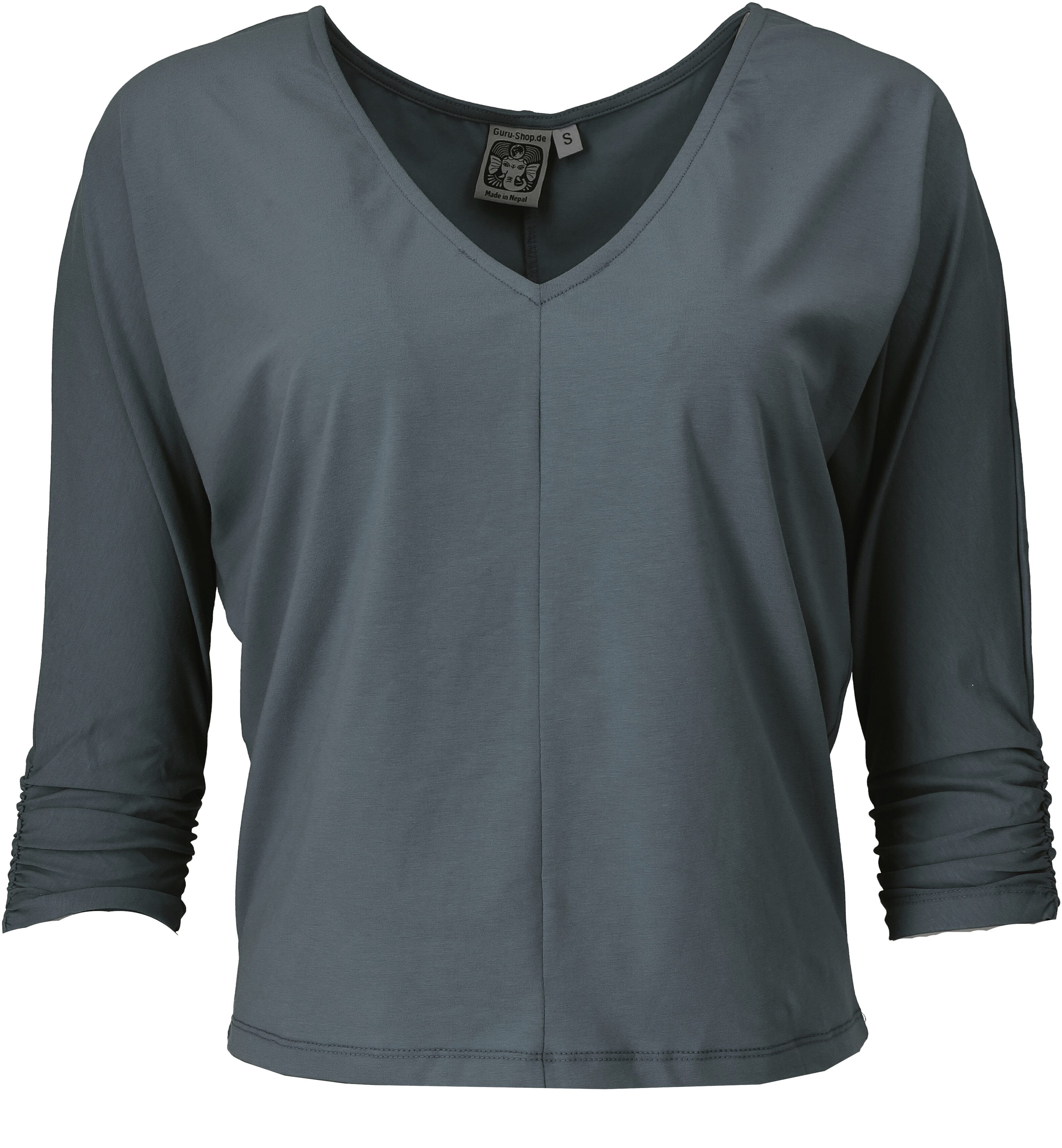 Guru-Shop Longsleeve Einfarbiges Basic Fledermaus Shirt,.. günstig online kaufen