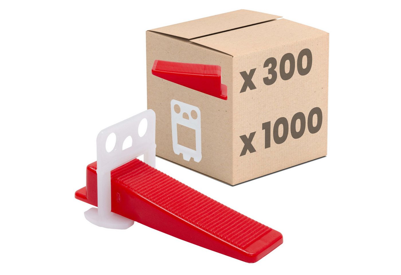 Dalsys Nivelliersystem für Fliesen enthält (2mm) Set 1000 Laschen + 300 Keile, 1300-St., Fliesenleger Werkzeug für präzises Fugenbild) Zuglaschen, Fliesenkeile, Verlegehilfe Set, Fliesenleger Werkzeug