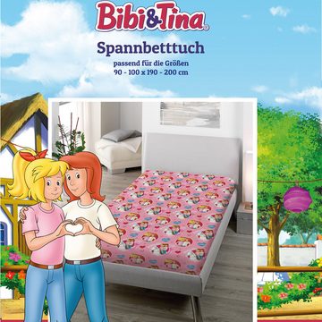 Spannbettlaken Bibi und Tina Spannbettlaken Freunde 90/100 x 190/200 cm, BERONAGE, 100% Baumwolle, Gummizug: ja, (1 Stück)